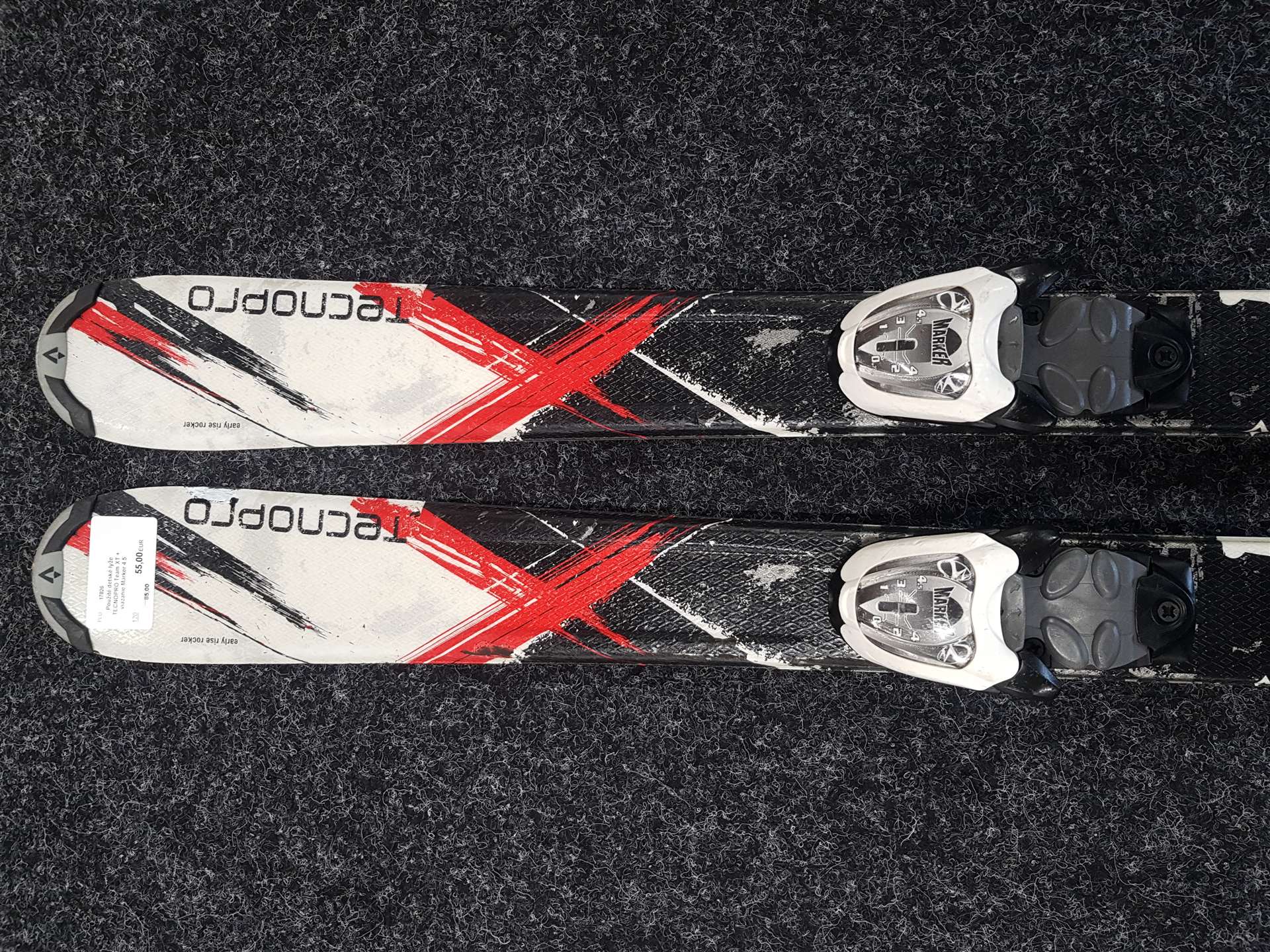 Použité detské lyže TECNOPRO Team XT + viazanie Marker 4.5