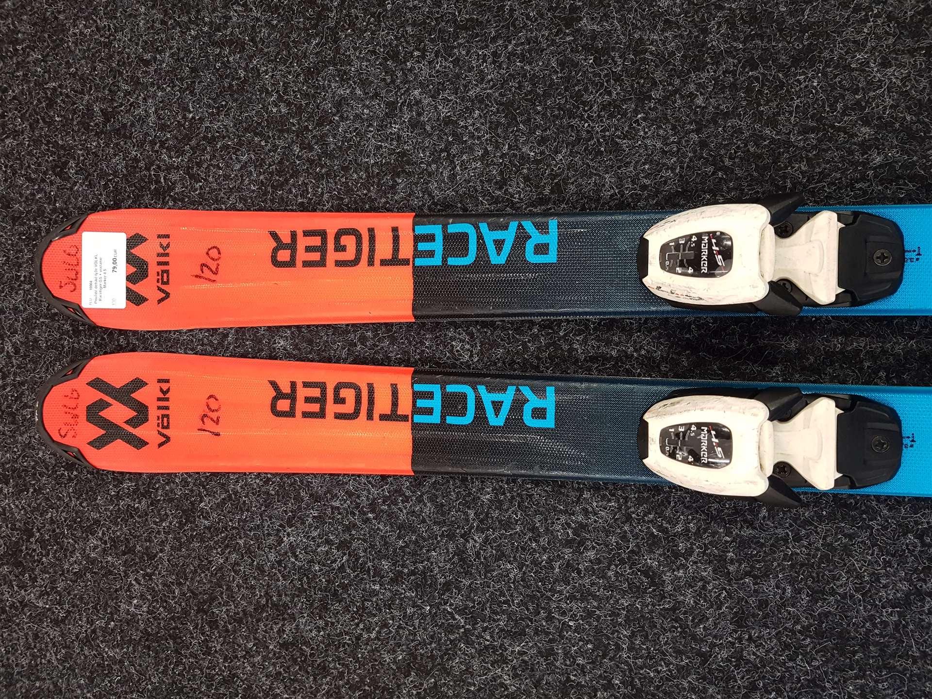 Skis enfant d'occasion VOLKL Racetiger GS + fixations Marker 4.5