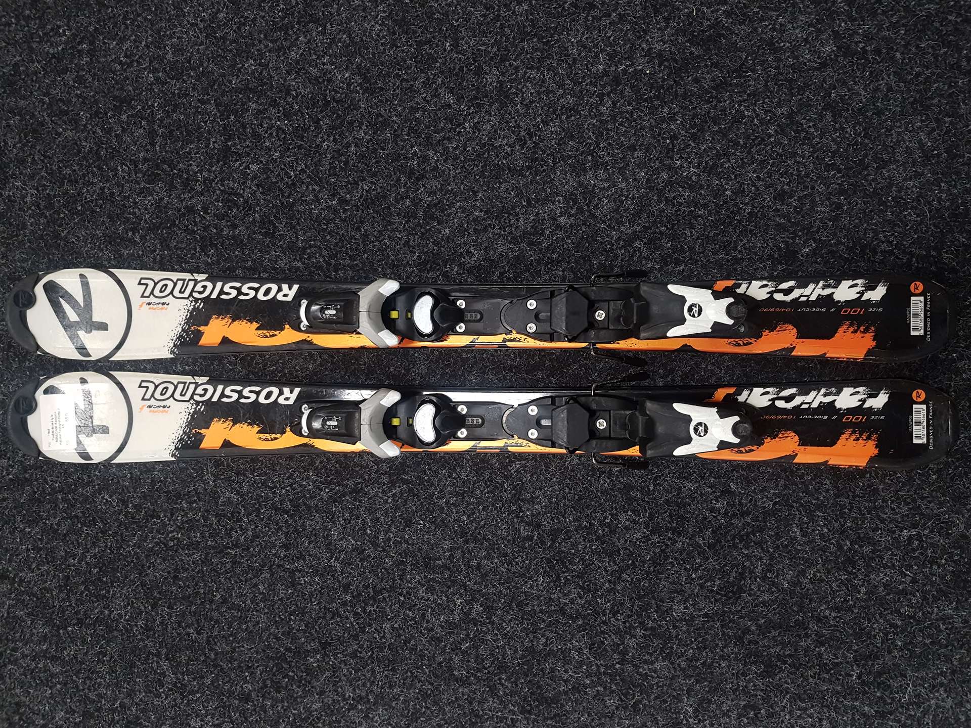 Gebrauchte Kinderski ROSSIGNOL Radical + Bindungen Rossignol Comp J 4.5