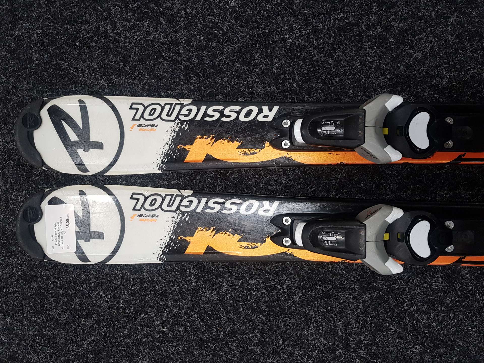 Gebrauchte Kinderski ROSSIGNOL Radical + Bindungen Rossignol Comp J 4.5