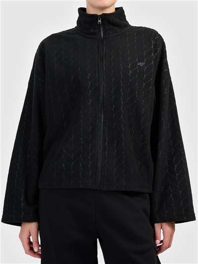 Hanorac din fleece pentru femei 4F F466 DEEP BLACK