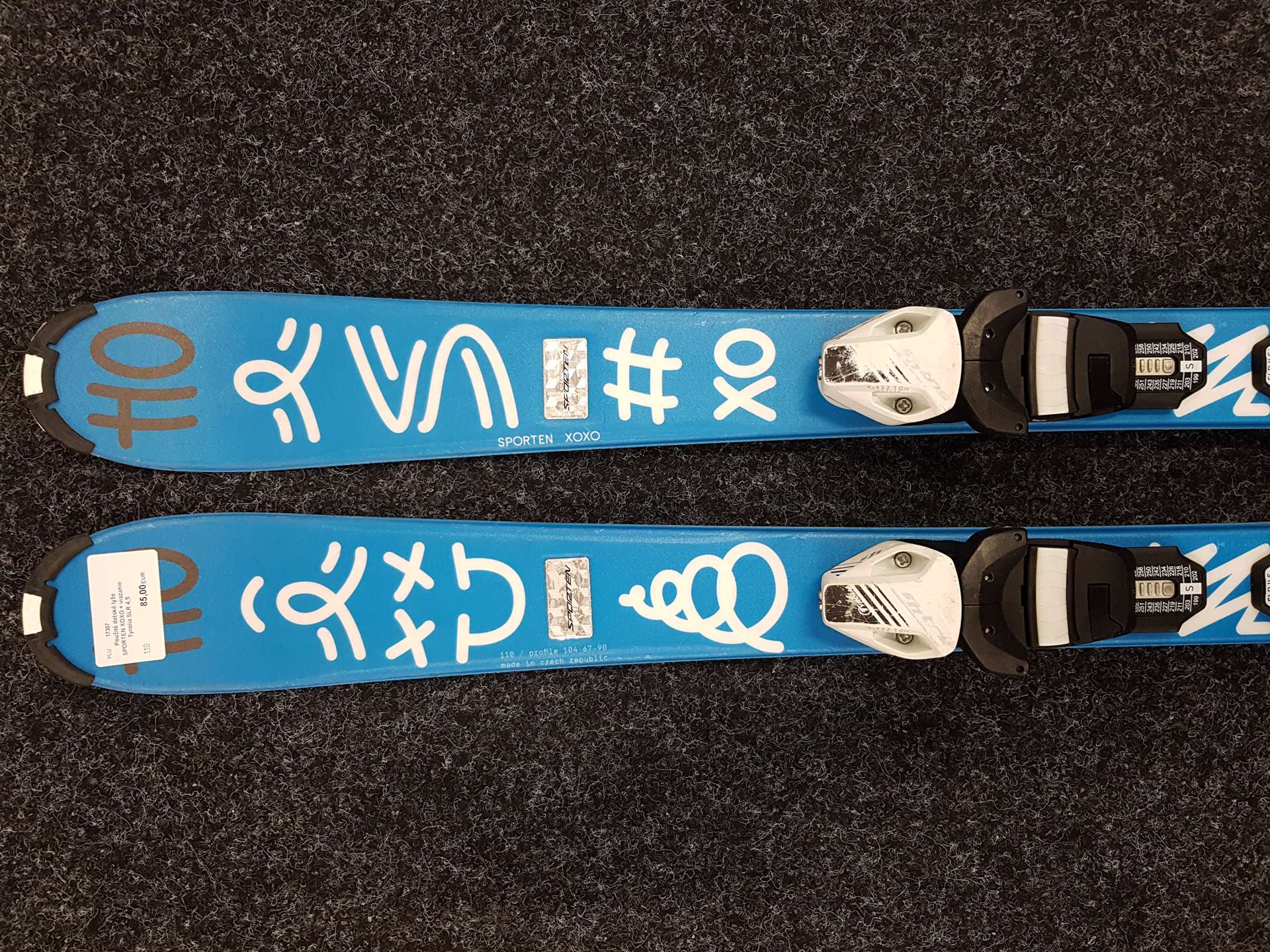 Skis enfant d'occasion SPORTEN XOXO + fixations Tyrolia SLR 4.5