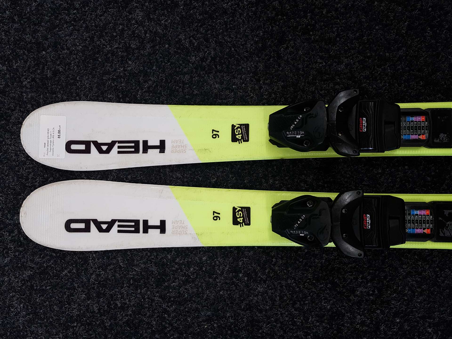 Rabljene dječje skije HEAD Supershape Team + vezovi Tyrolia JRS 4.5 CA
