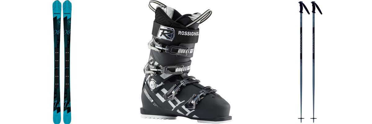 Lyže Rossignol Experience 74 xpress + xpress 10 GW +  Lyžiarky Rossignol Allspeed 80 + Palice Rossignol Tactic grey/blk