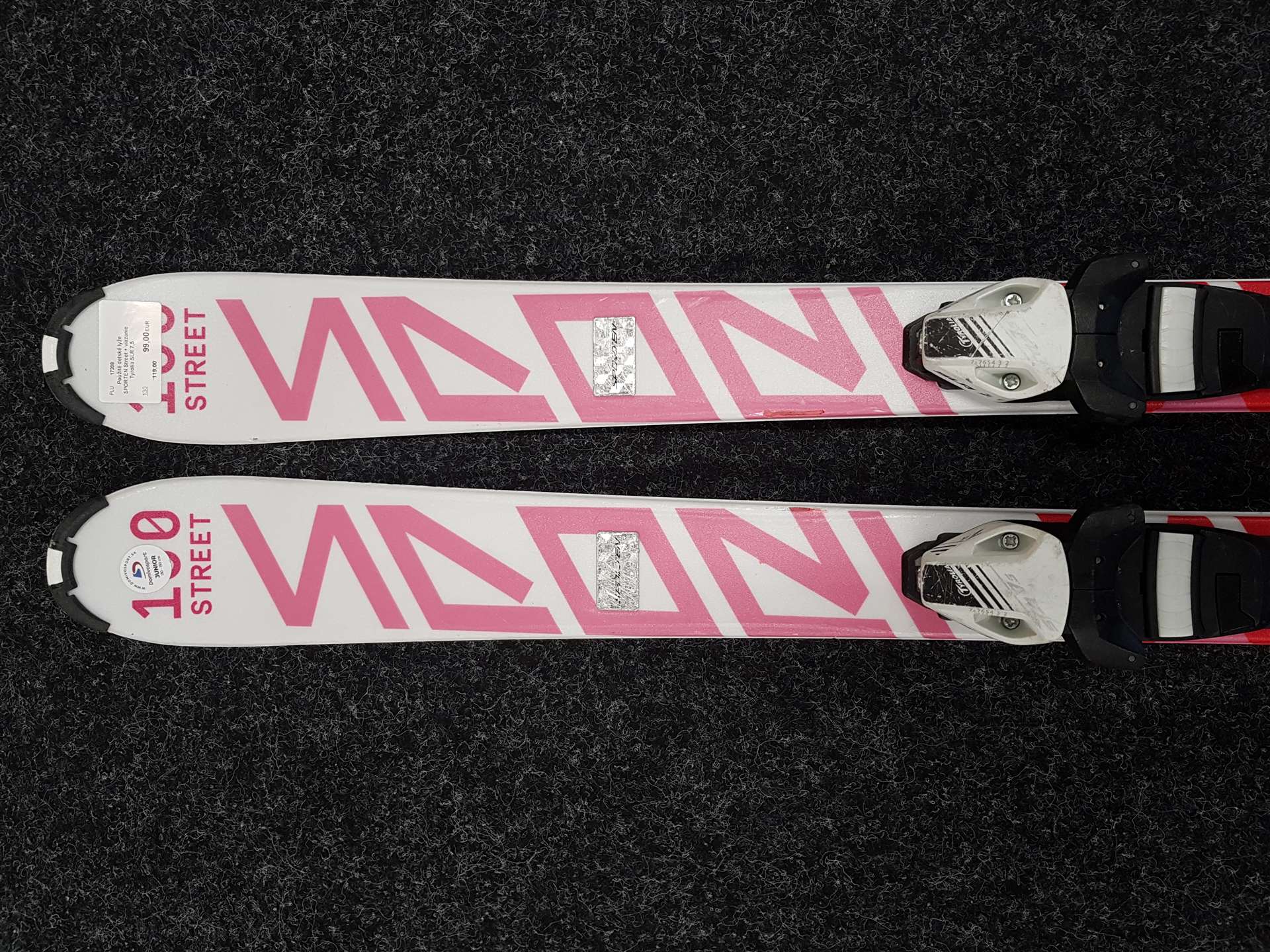 Schiuri pentru copii SPORTEN Street + legături Tyrolia SLR 7.5 folosite