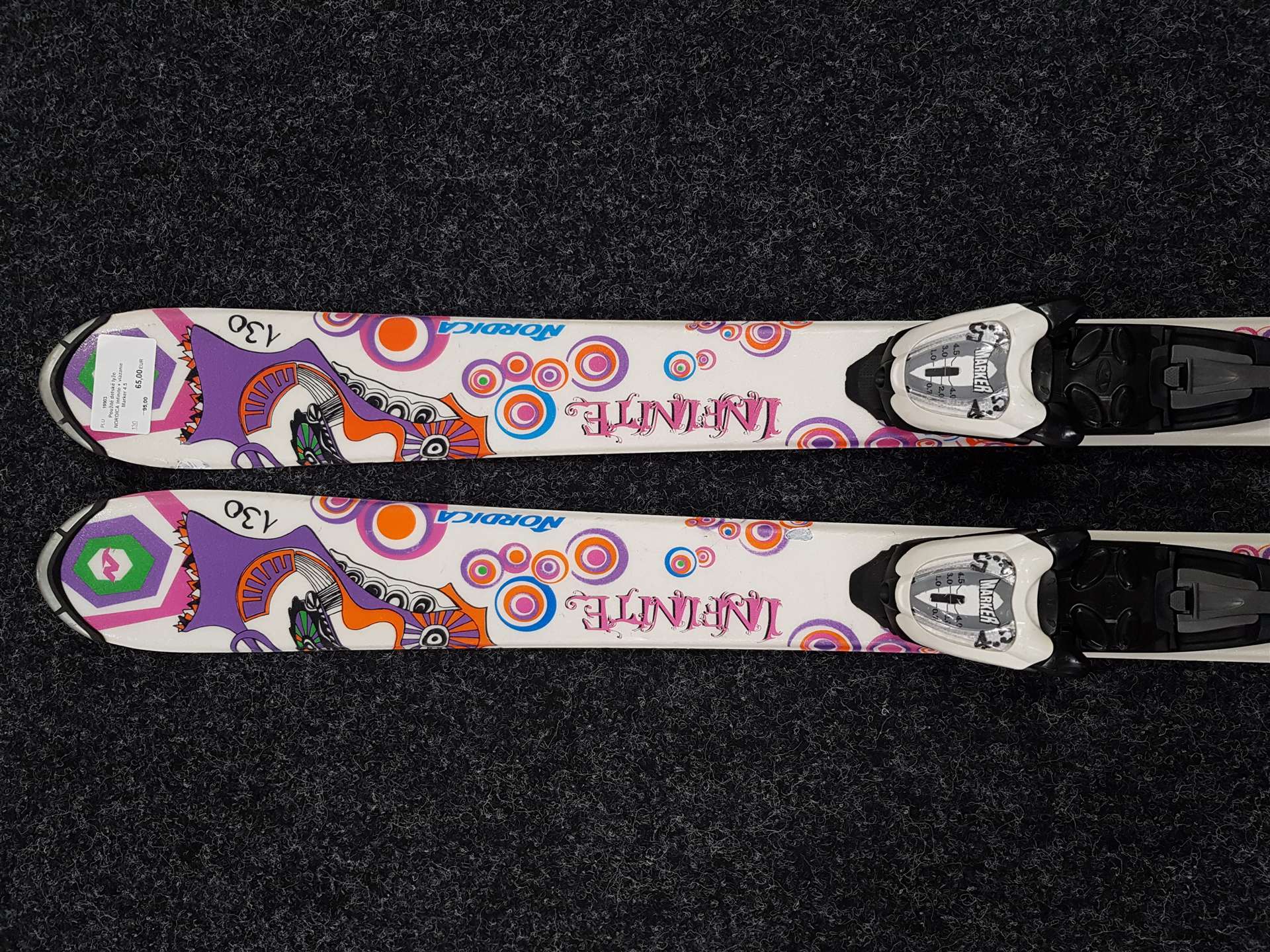 Skis enfant d'occasion NORDICA Infinite + fixations Marker 4.5