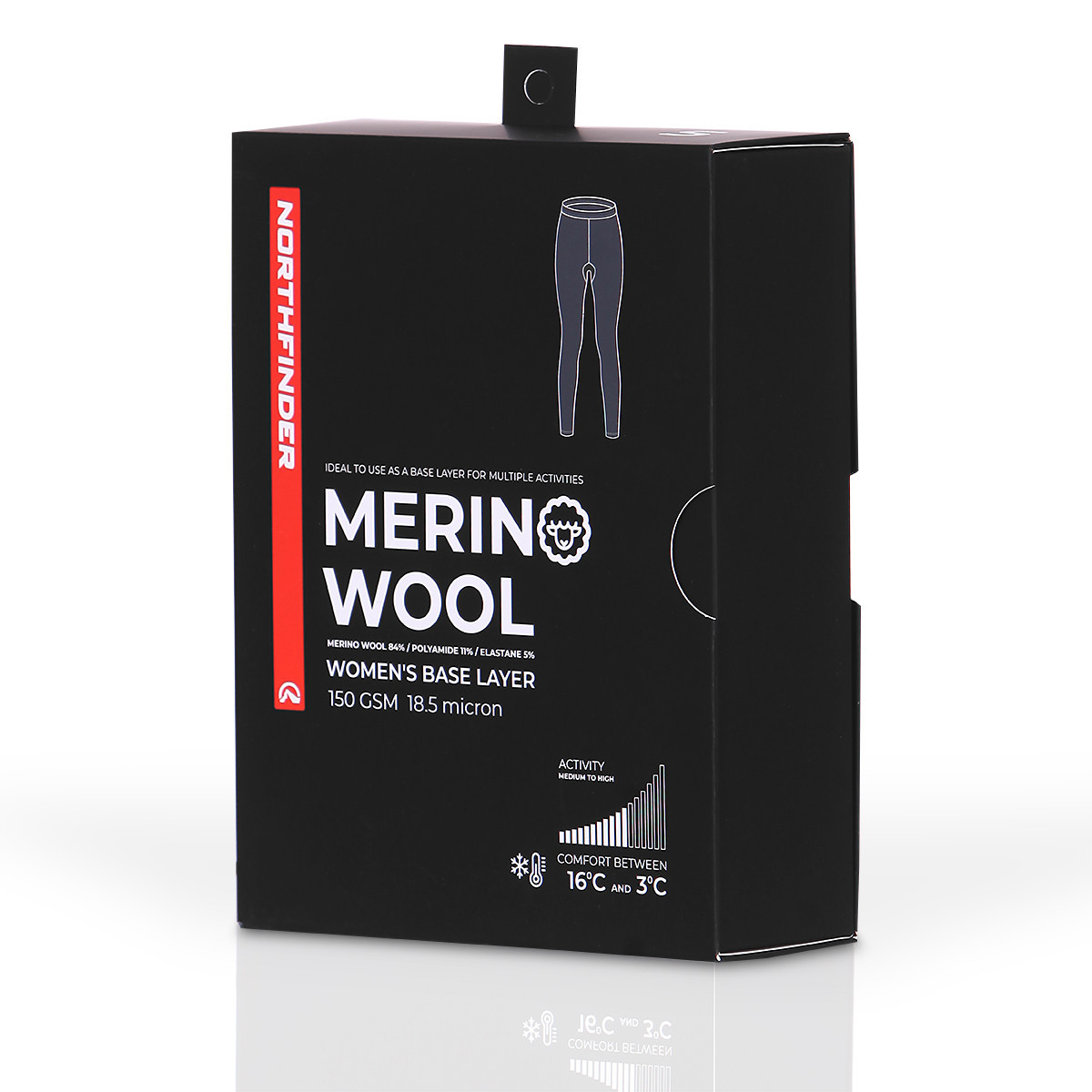 Damen Thermounterwäsche Northfinder KENDAL NO-6051SNW Merino Schwarz
