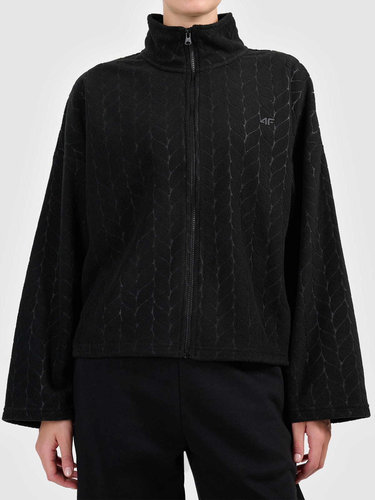 Damen-Fleece-Sweatshirt 4F F466 DEEP BLACK