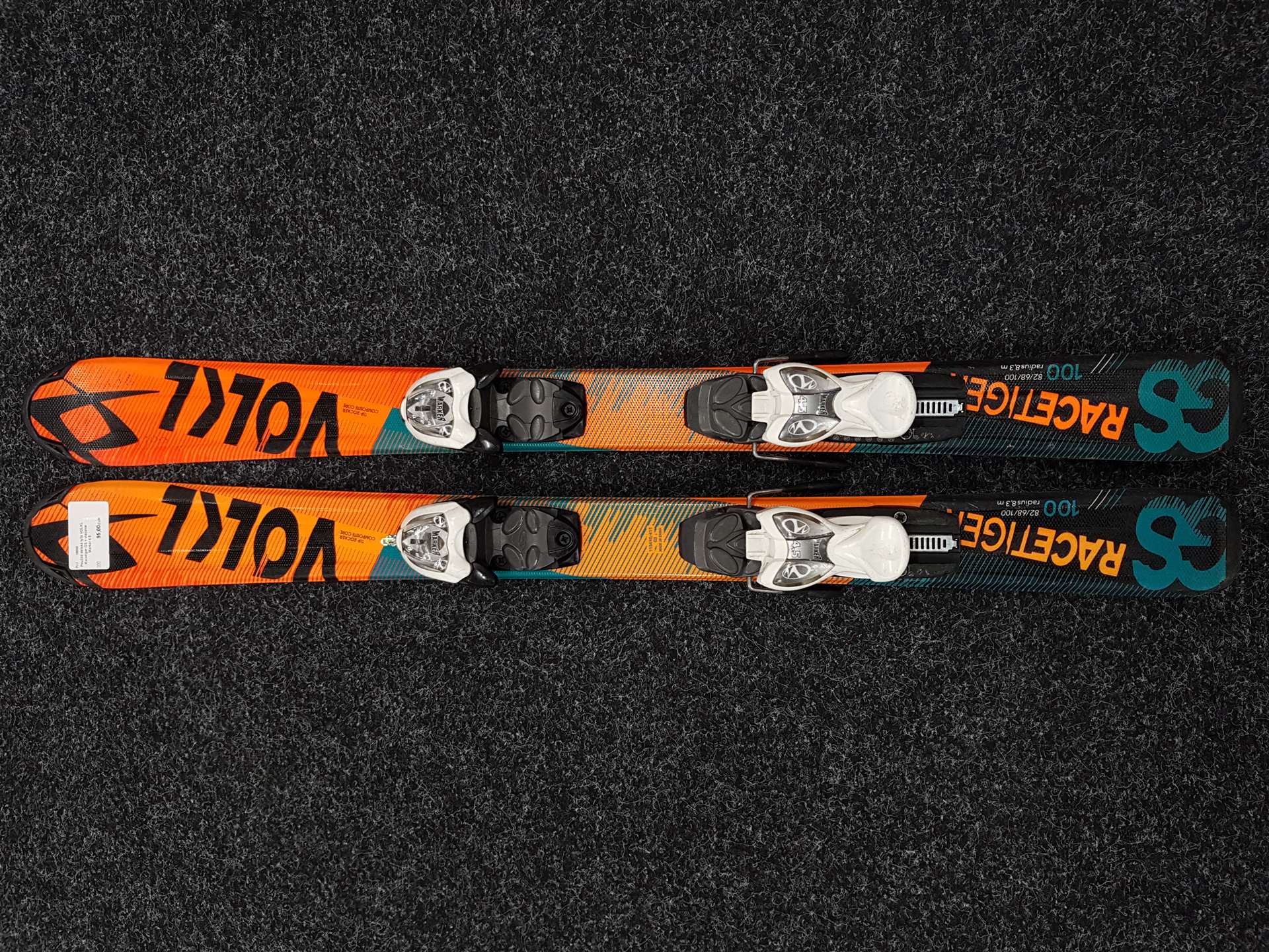 Gebrauchte Kinderski VÖLKL Racetiger GS + Bindungen Marker 4.5