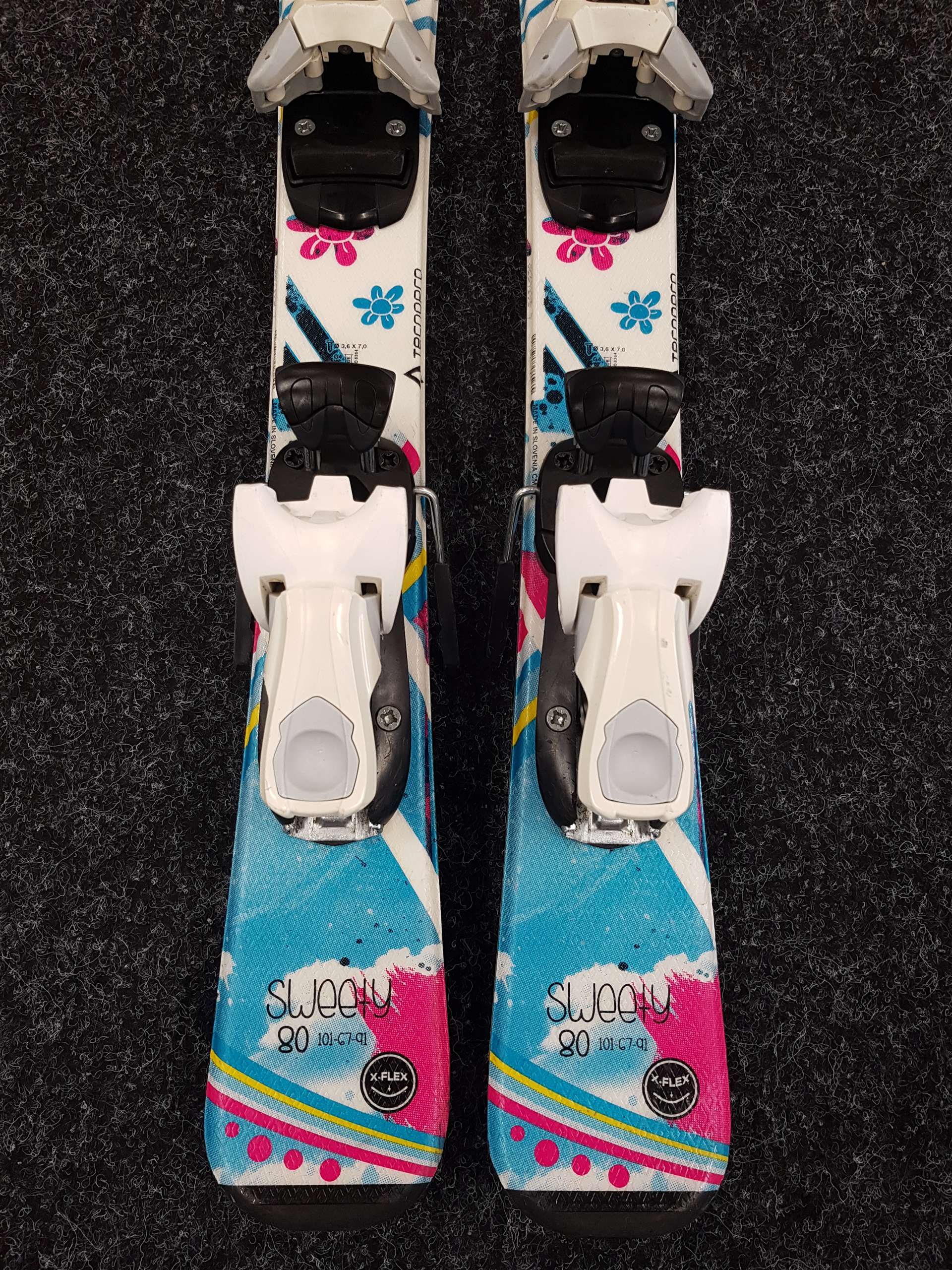 Gebrauchte Kinderski TECNOPRO SWEETY + Bindungen Tecnopro TC 45