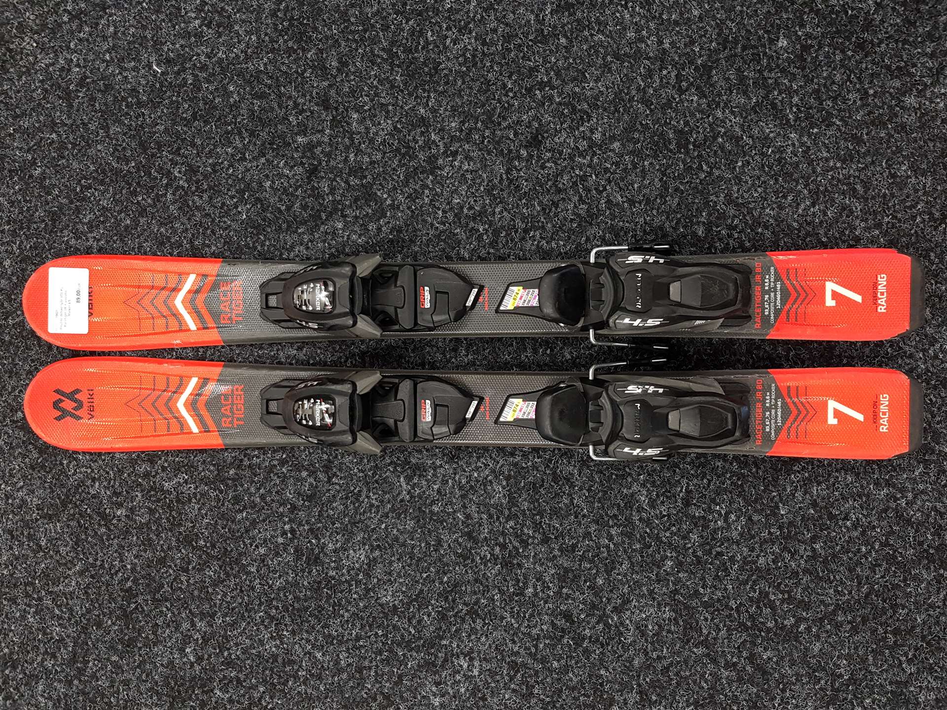Použité dětské lyže VOLKL Racetiger JR + vázání Marker 4.5