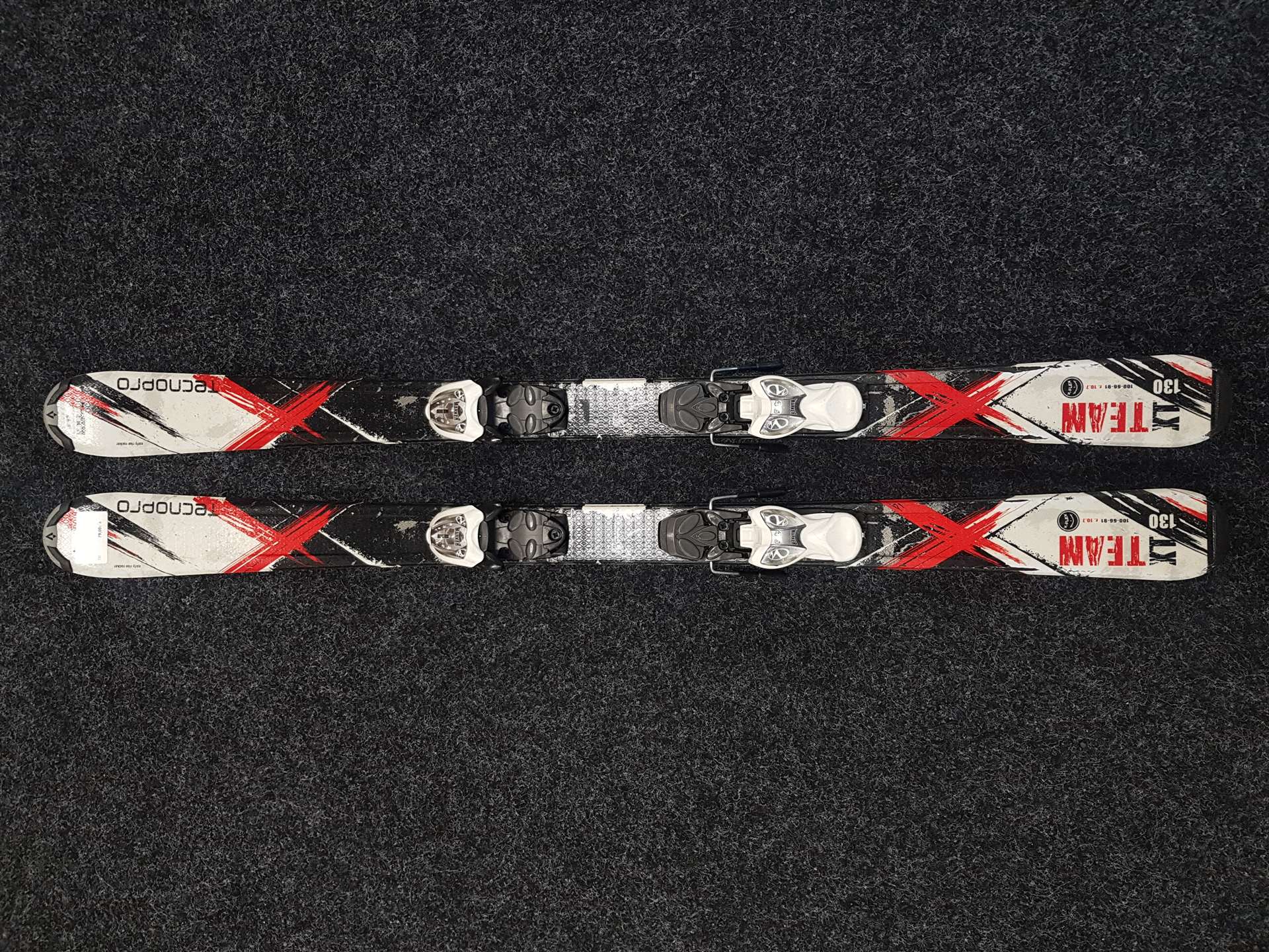 Použité detské lyže TECNOPRO XT Team + viazanie Marker 4,5