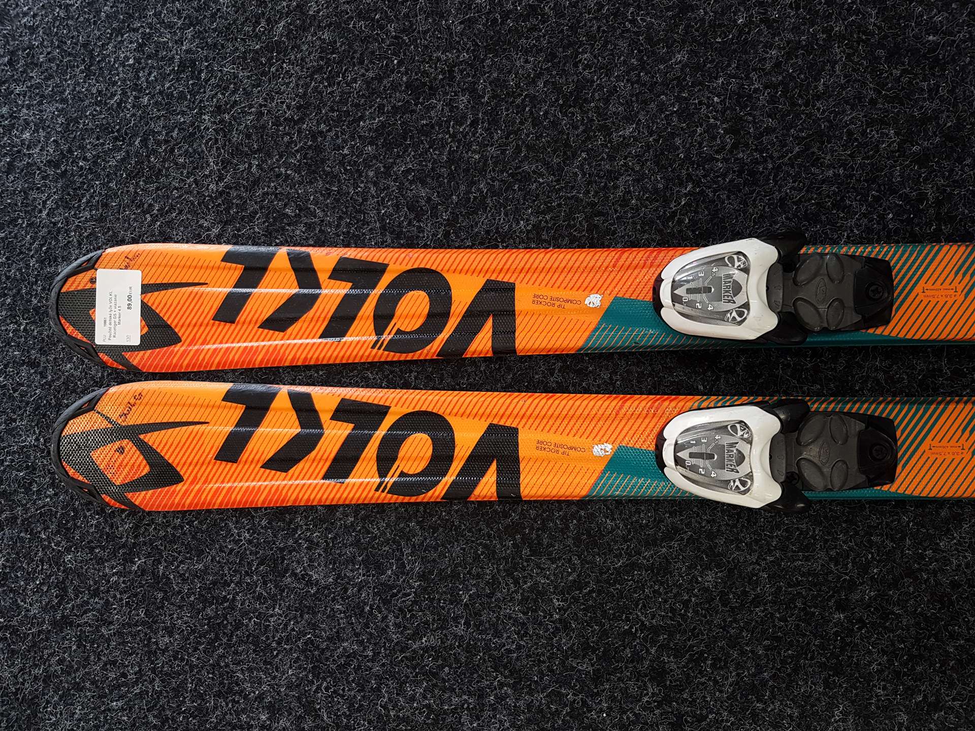 Rabljene otroške smuči VOLKL Racetiger GS + vezi Marker 4.5