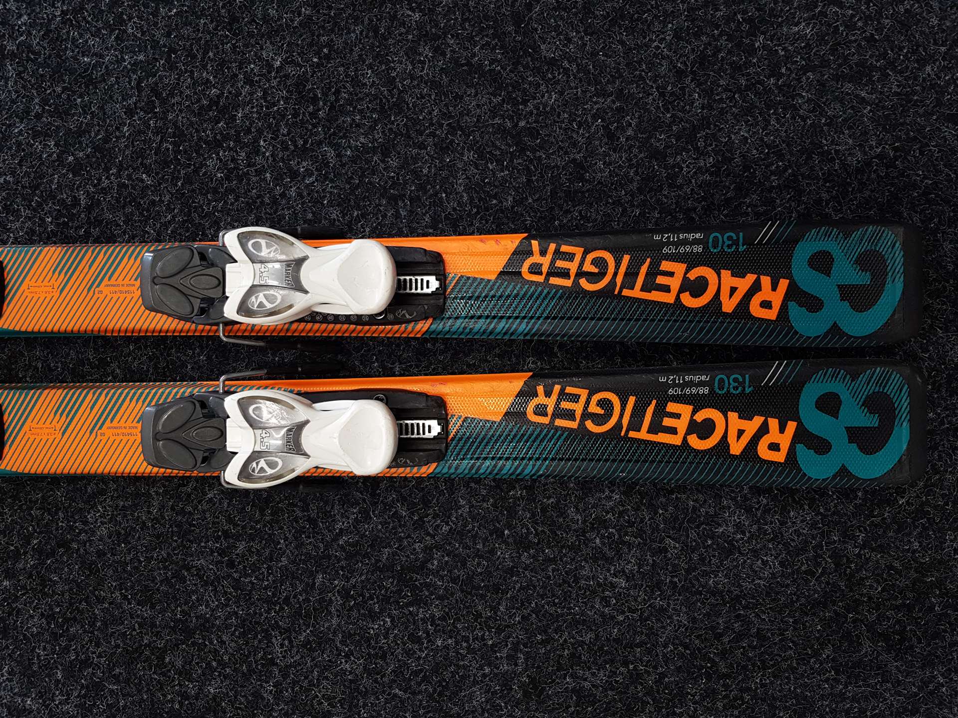 Rabljene otroške smuči VOLKL Racetiger GS + vezi Marker 4.5