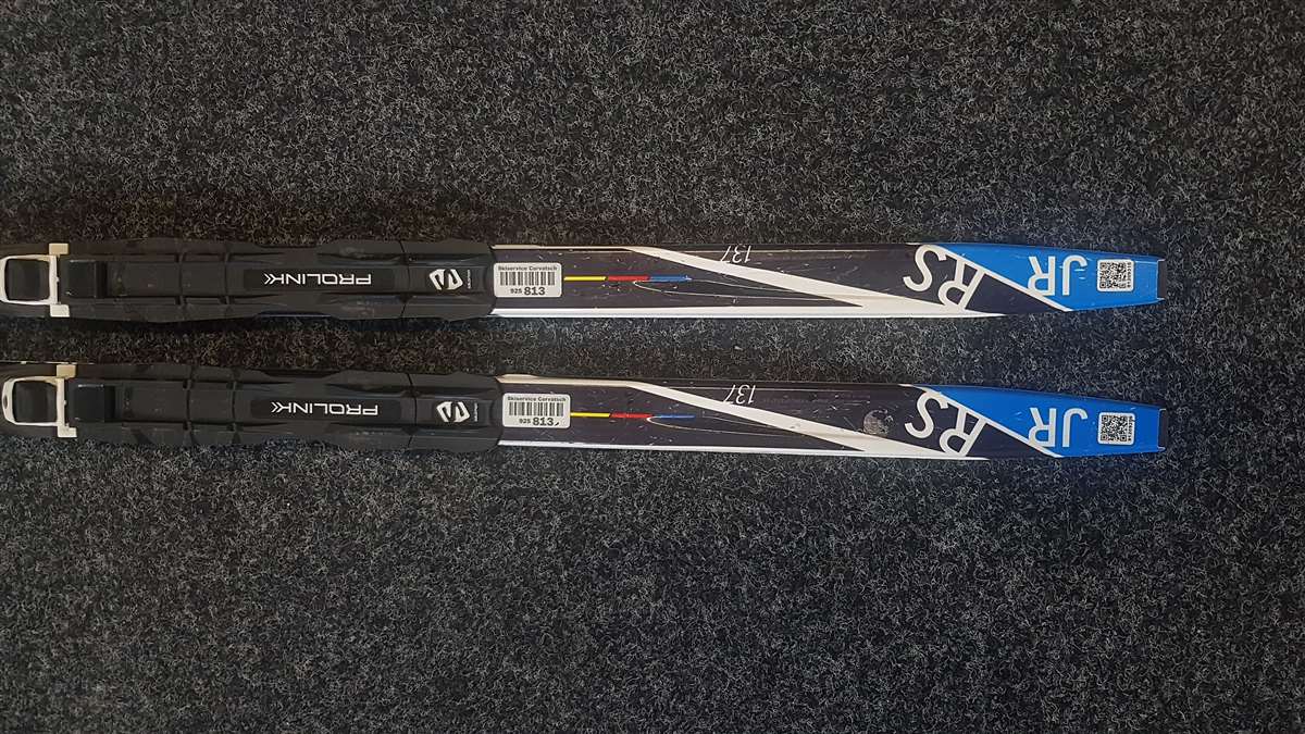 Skis de fond Salomon RS JR d'occasion + fixations NNN Salomon Prolink. 