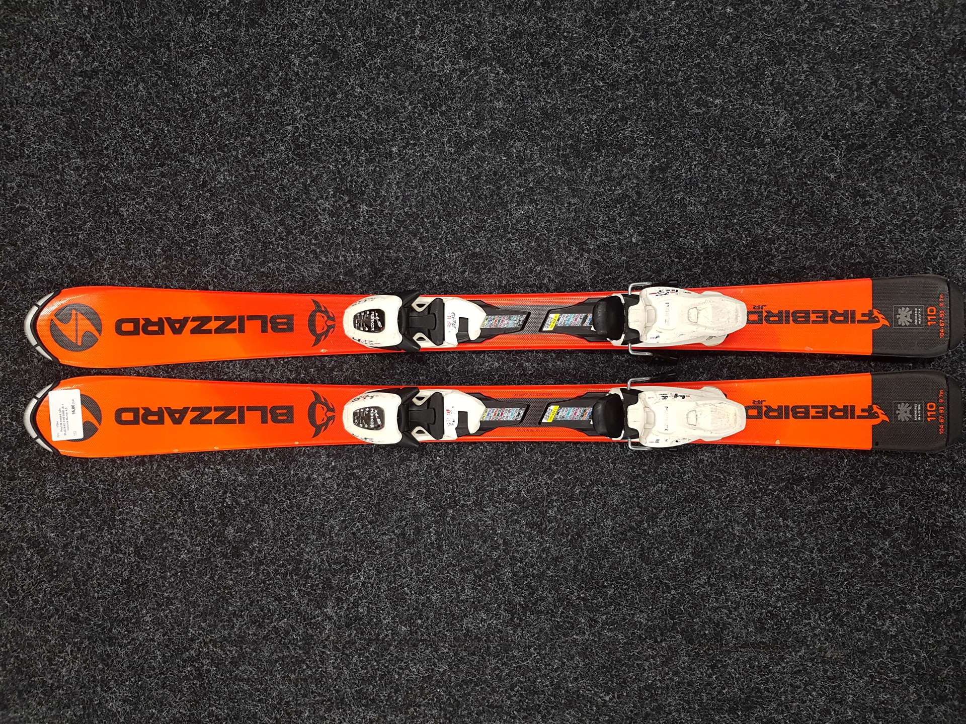 Použité detské lyže BLIZZARD FIREBIRD JR + viazanie Marker 4,5
