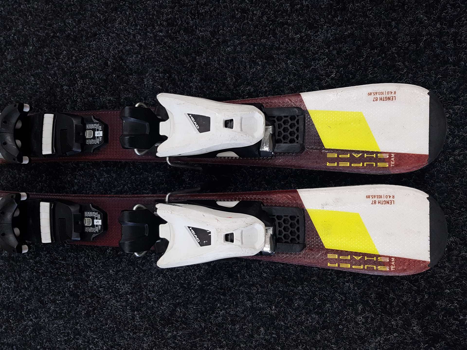 Rabljene dječje skije HEAD Supershape Team + vezovi Head SLR 4.5 AC