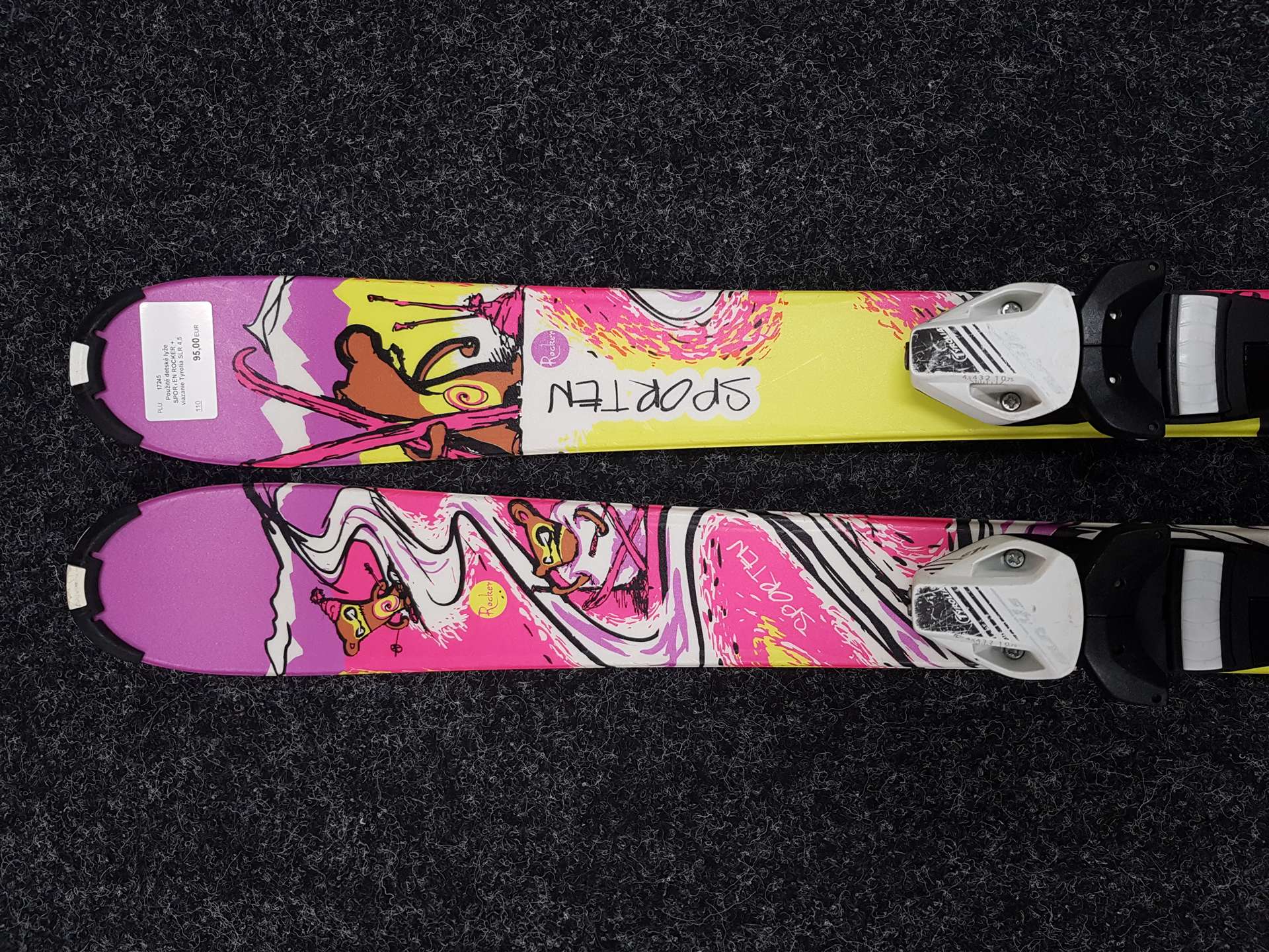 Použité detské lyže SPORTEN ROCKER + viazanie Tyrolia SLR 4,5