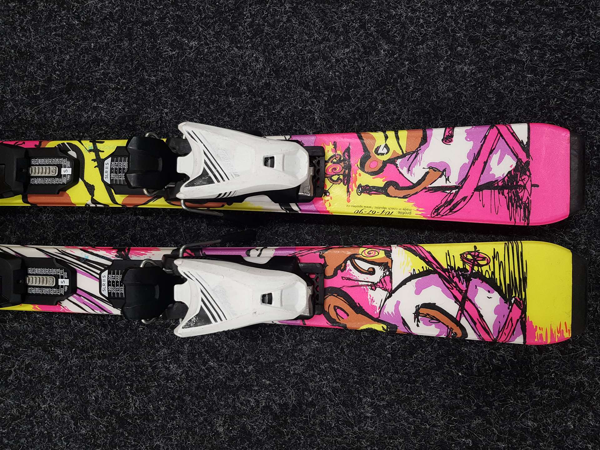 Použité detské lyže SPORTEN ROCKER + viazanie Tyrolia SLR 4,5