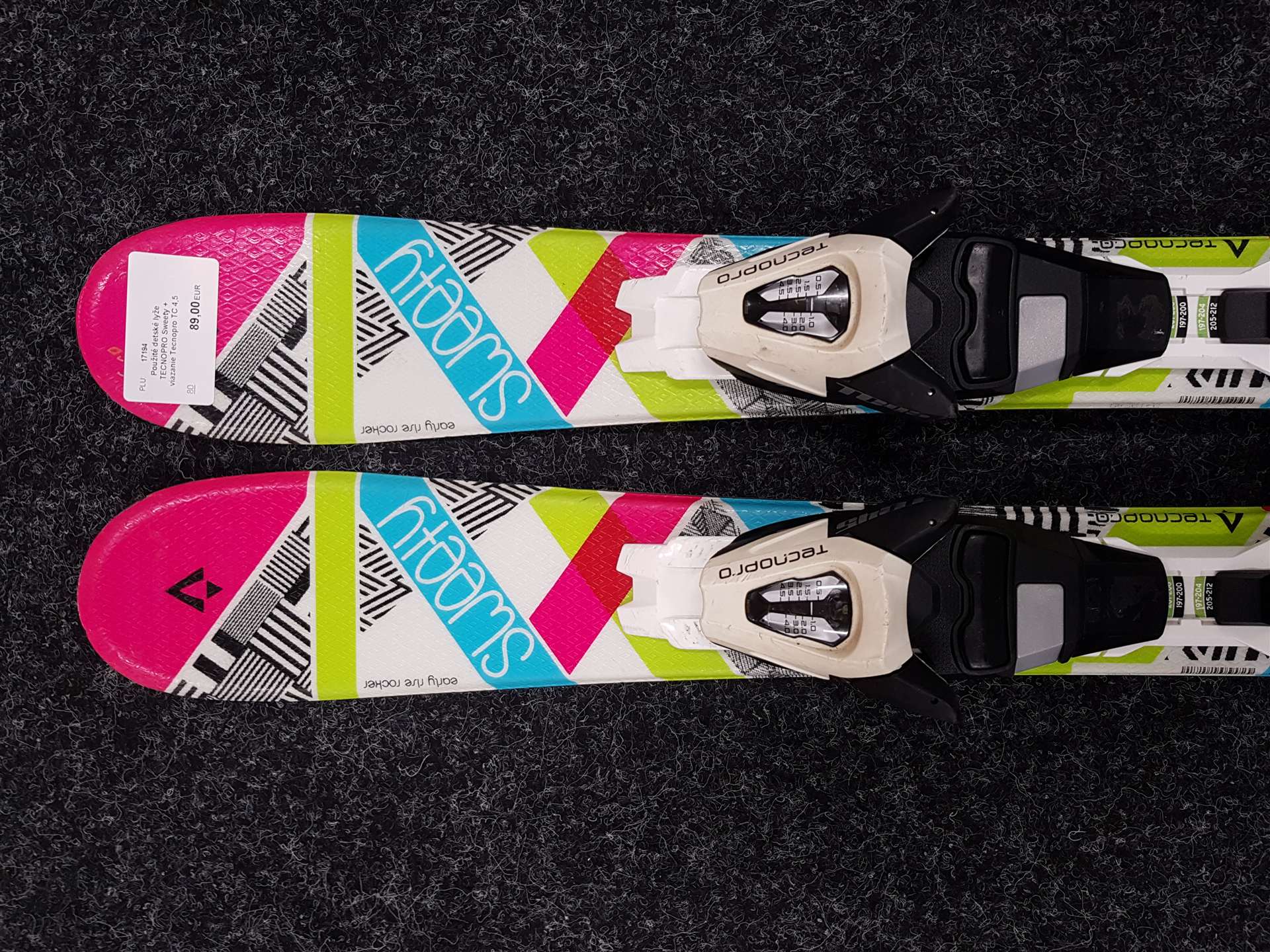 Gebrauchte Kinderski TECNOPRO Sweety + Bindungen Tecnopro TC 4.5