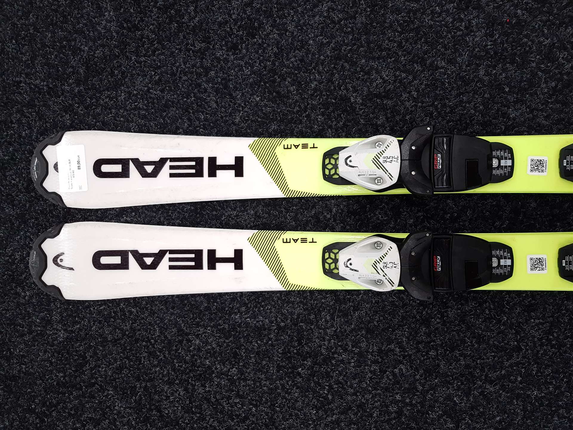 Použité dětské lyže HEAD Team + vázání Head SLR 4.5 AC
