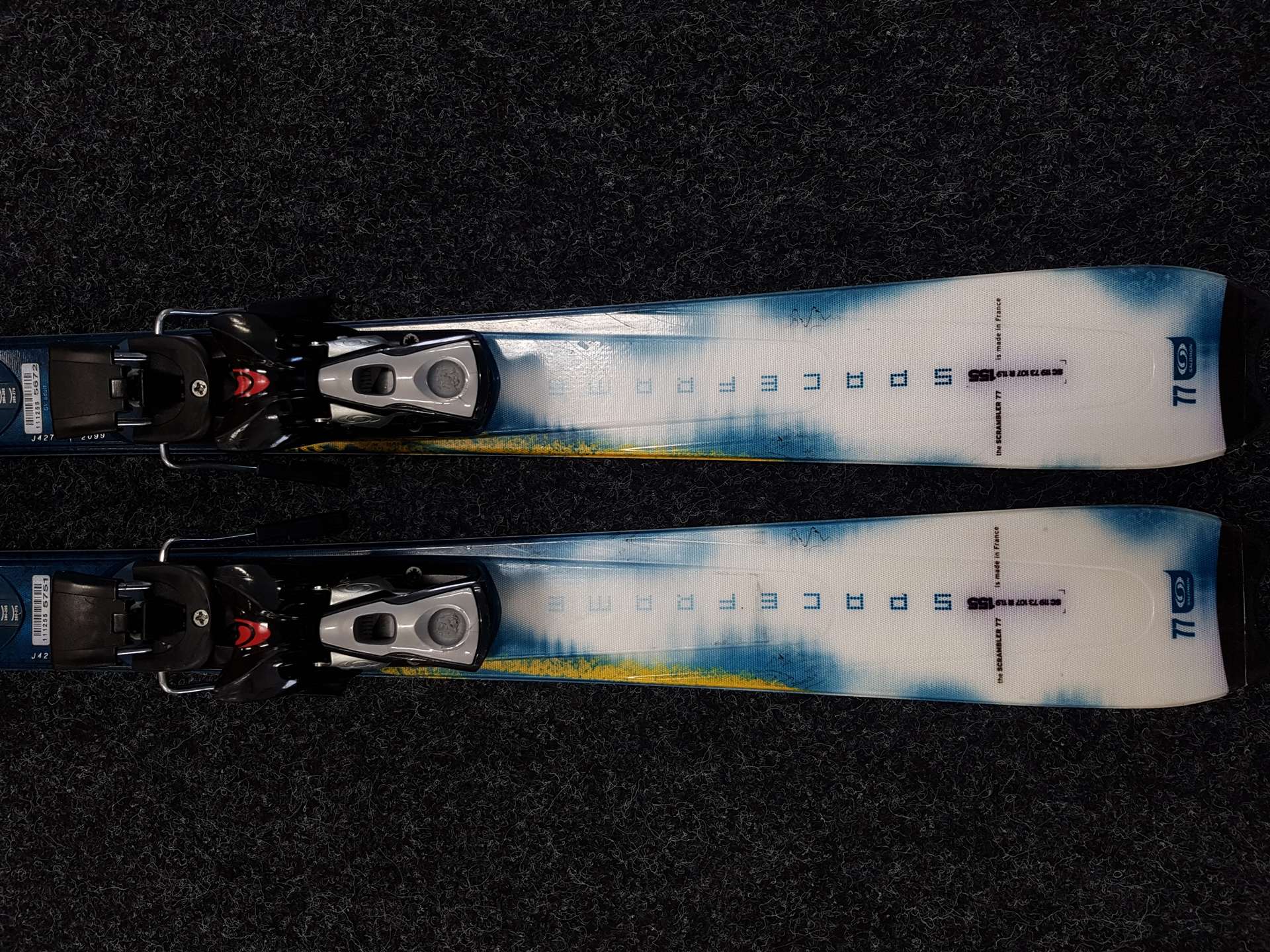 Skis SALOMON SPACEFRAME d'occasion + fixations Salomon 5711