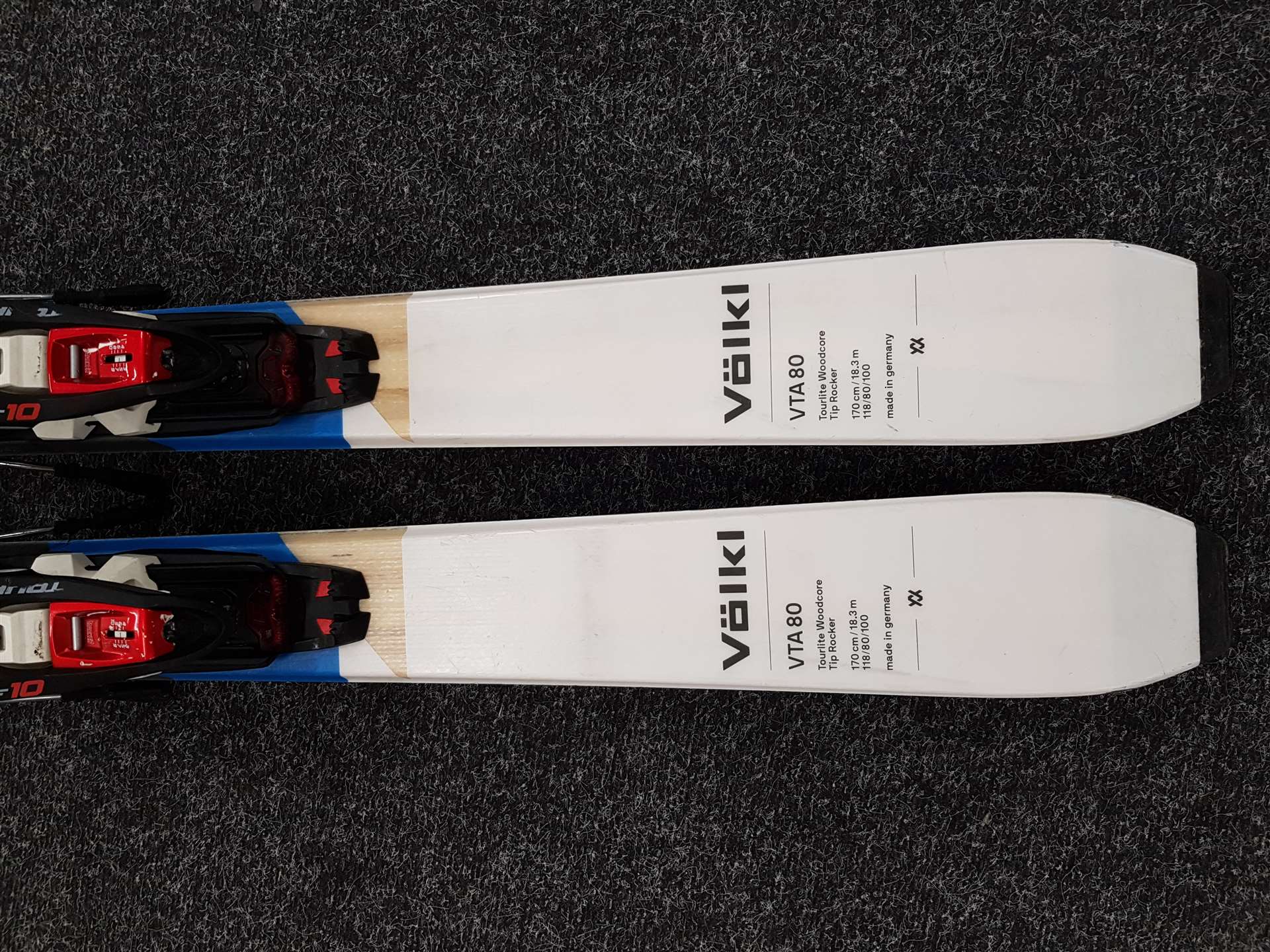 Gebrauchte Alpinski VOLKL VTA 80 + MARKER F10 TOUR + Gebrauchte Riemen