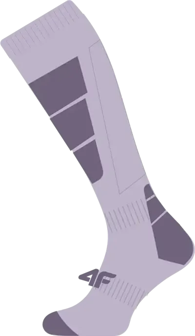 Skarpety narciarskie damskie 4F FNK F239 JASNOFIOLETOWE