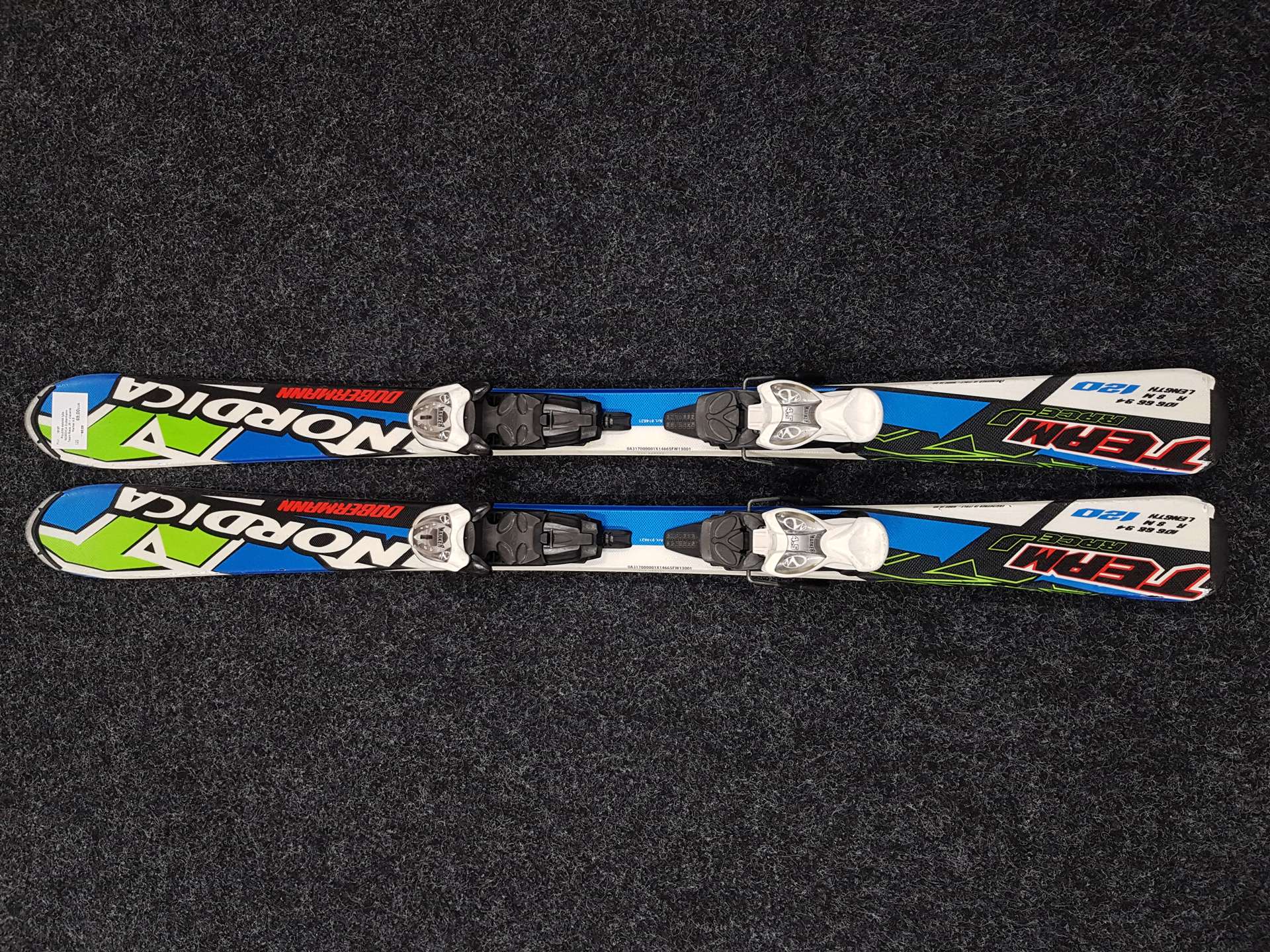 Použité detské lyže NORDICA Dobermann Team Race JR + viazanie Marker 4.5