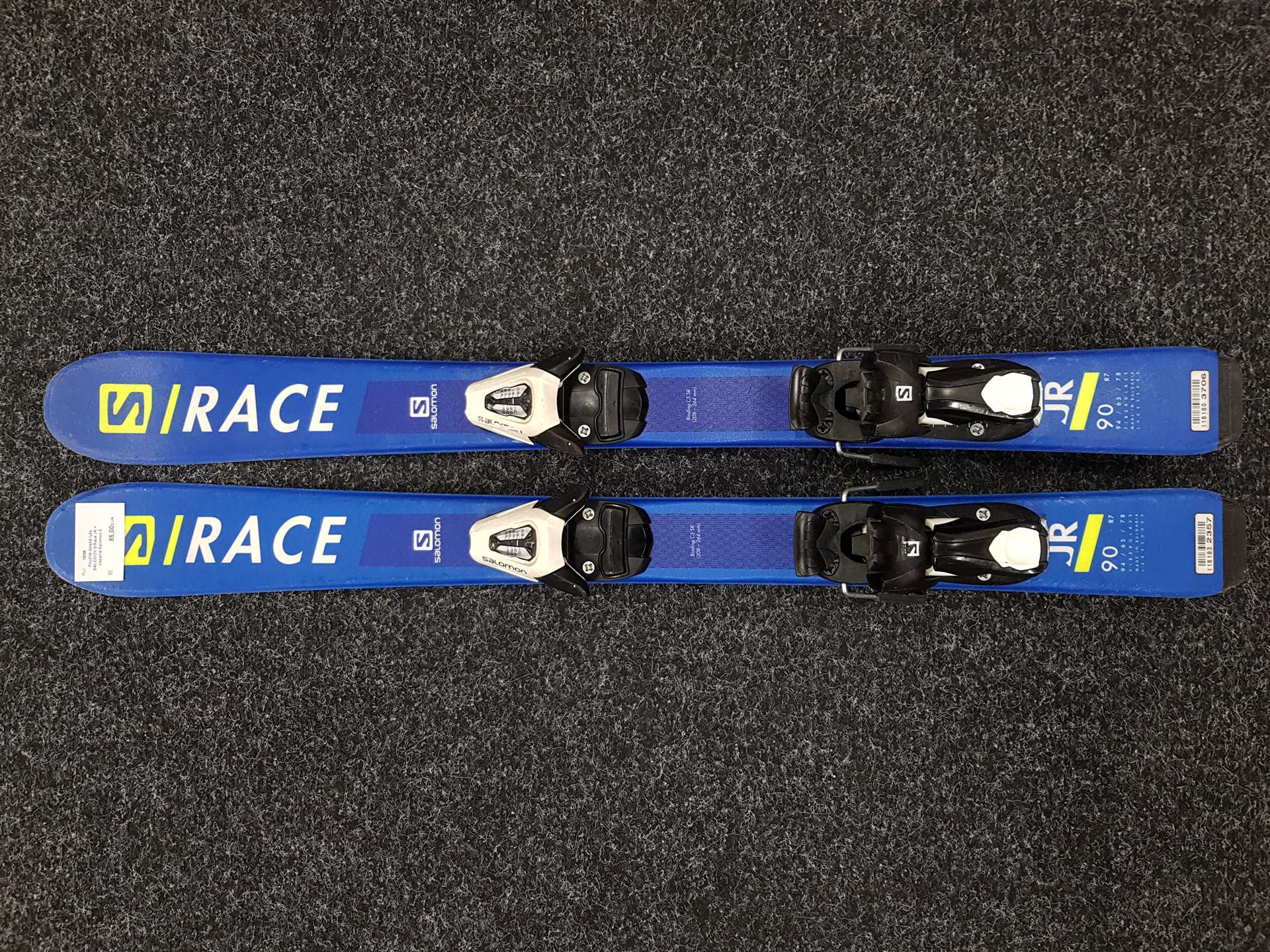 Použité detské lyže SALOMON S/Race JR + viazanie Salomon 5