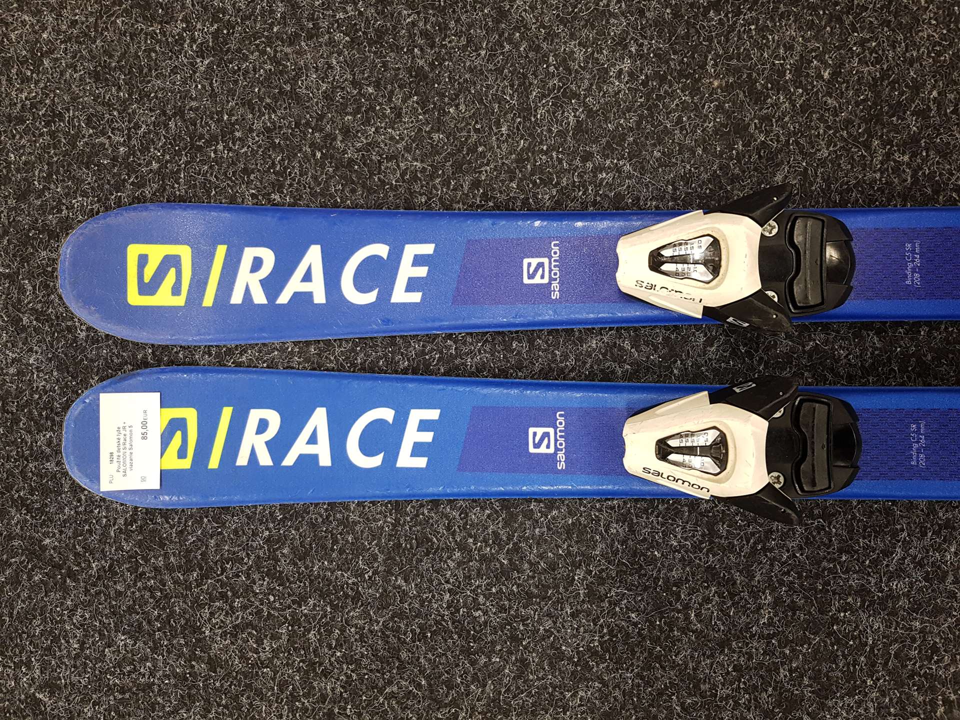 Použité detské lyže SALOMON S/Race JR + viazanie Salomon 5