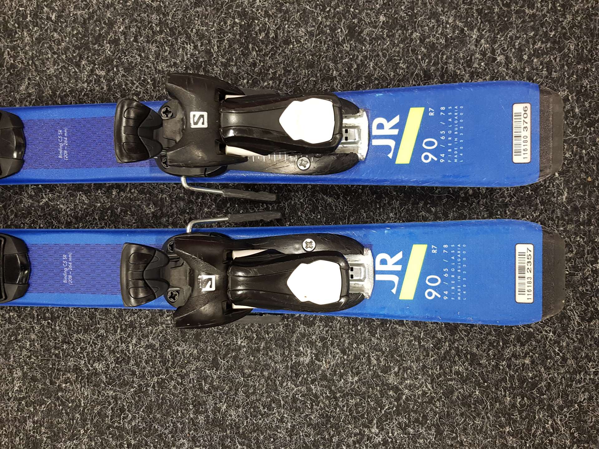 Použité detské lyže SALOMON S/Race JR + viazanie Salomon 5