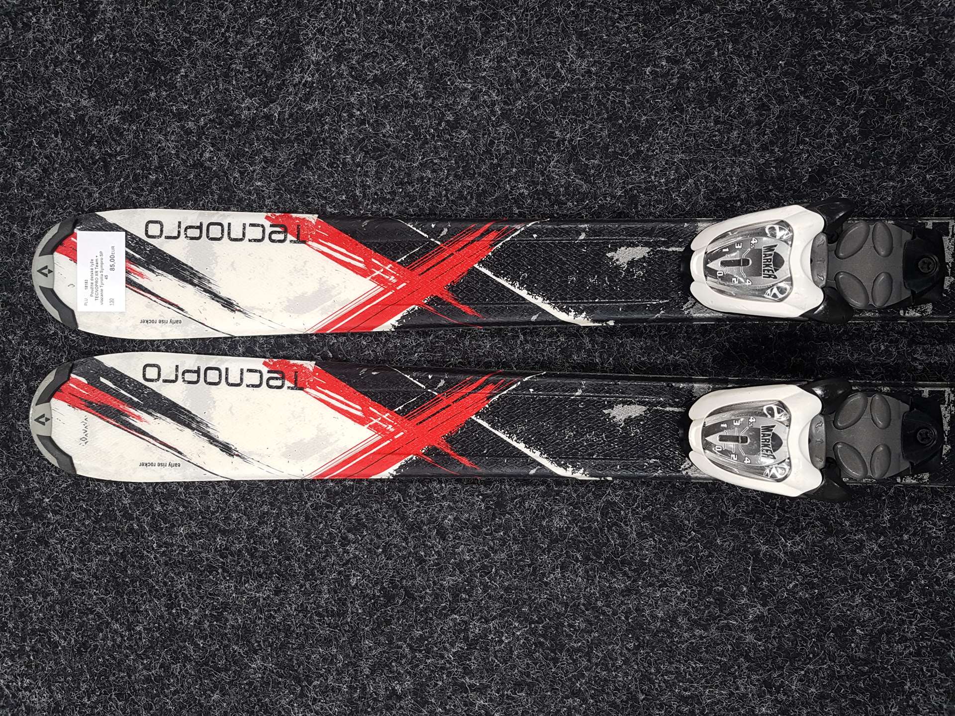 Esquís infantiles usados TECNOPRO XR Team + fijaciones Tyrolia Sympro SP 45