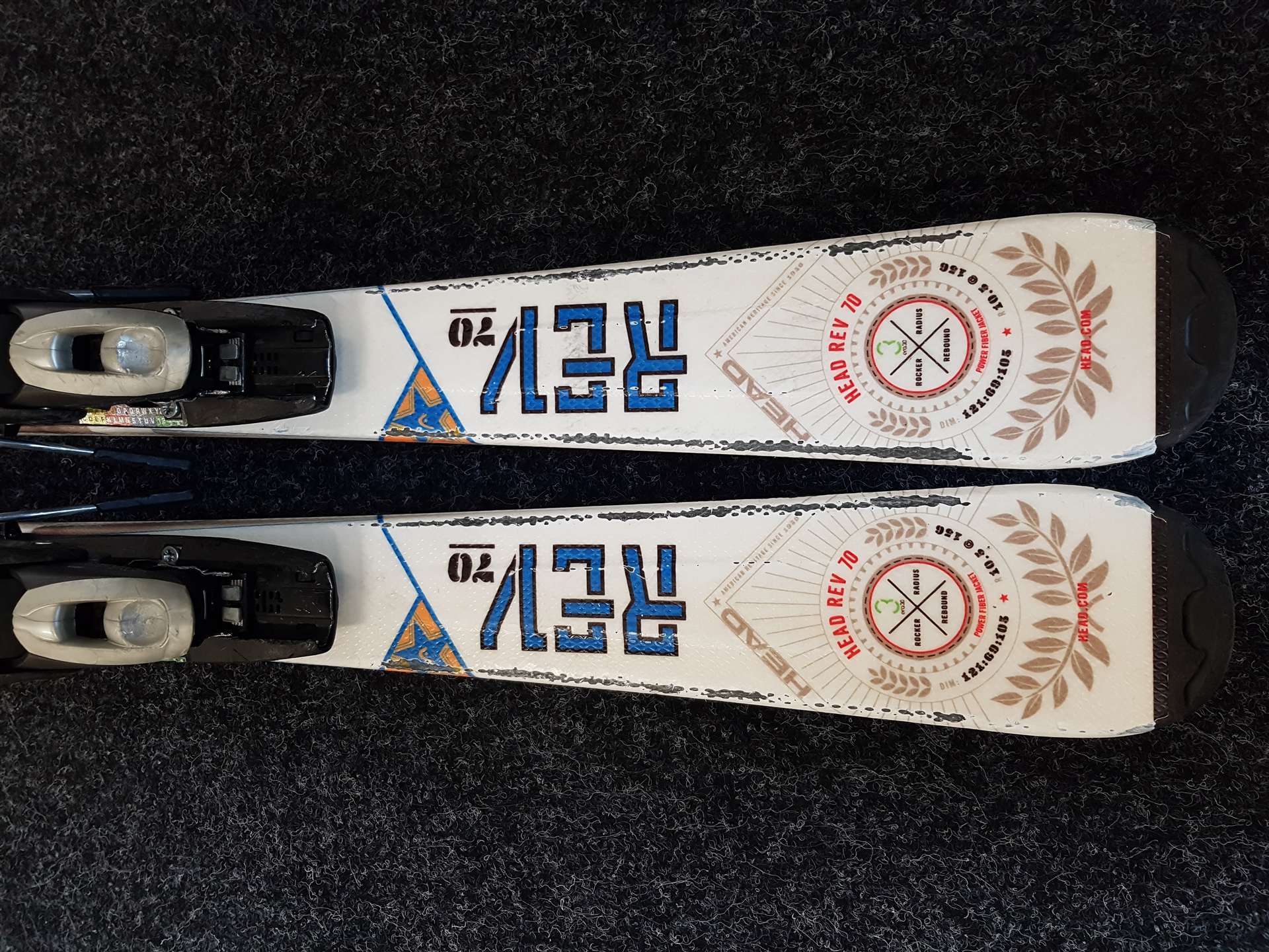 Skis HEAD Rev 70 d'occasion + fixations Tyrolia 10.0