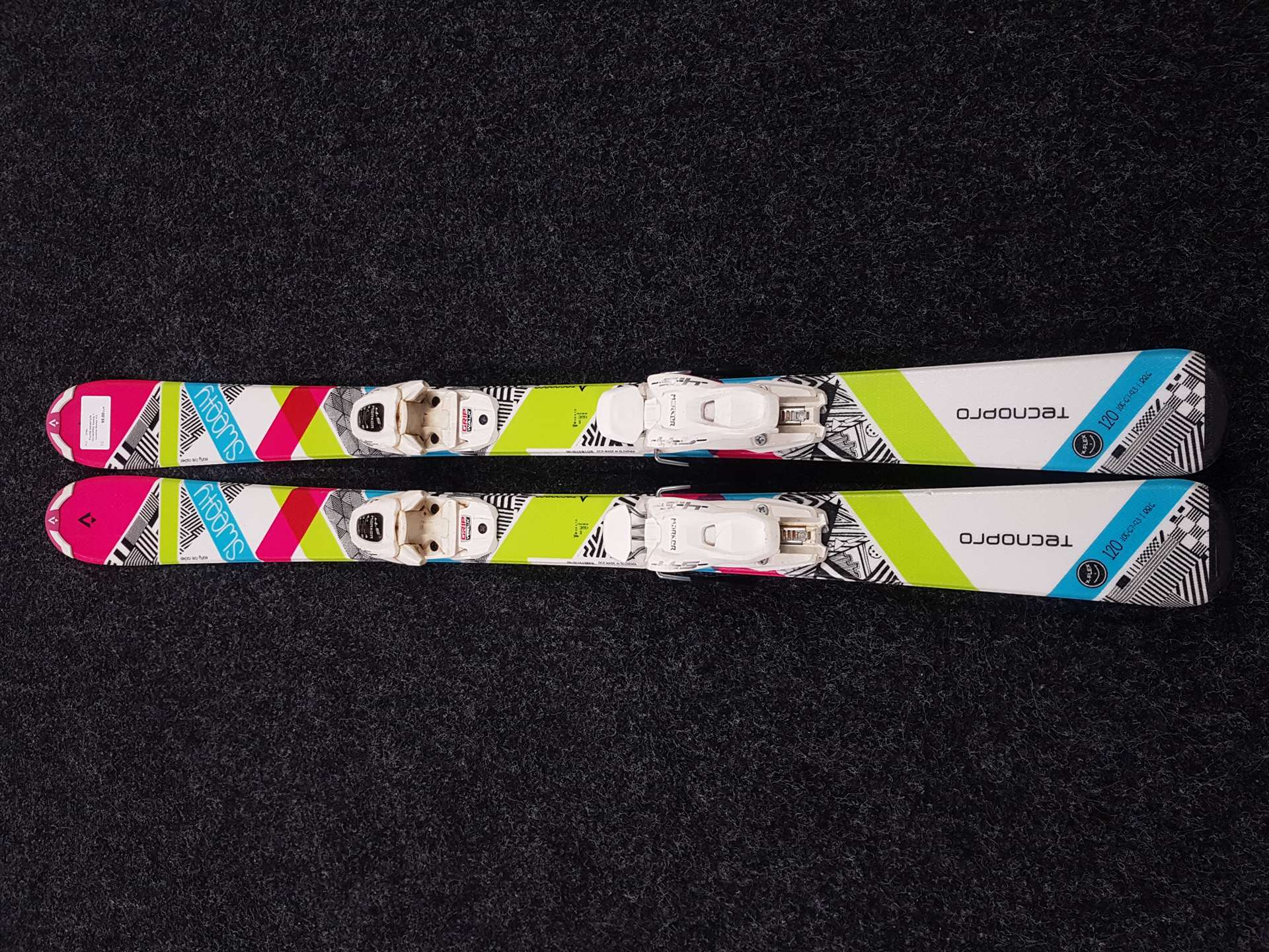 Skis enfant d'occasion TECNOPRO Sweety + fixations Marker 4.5