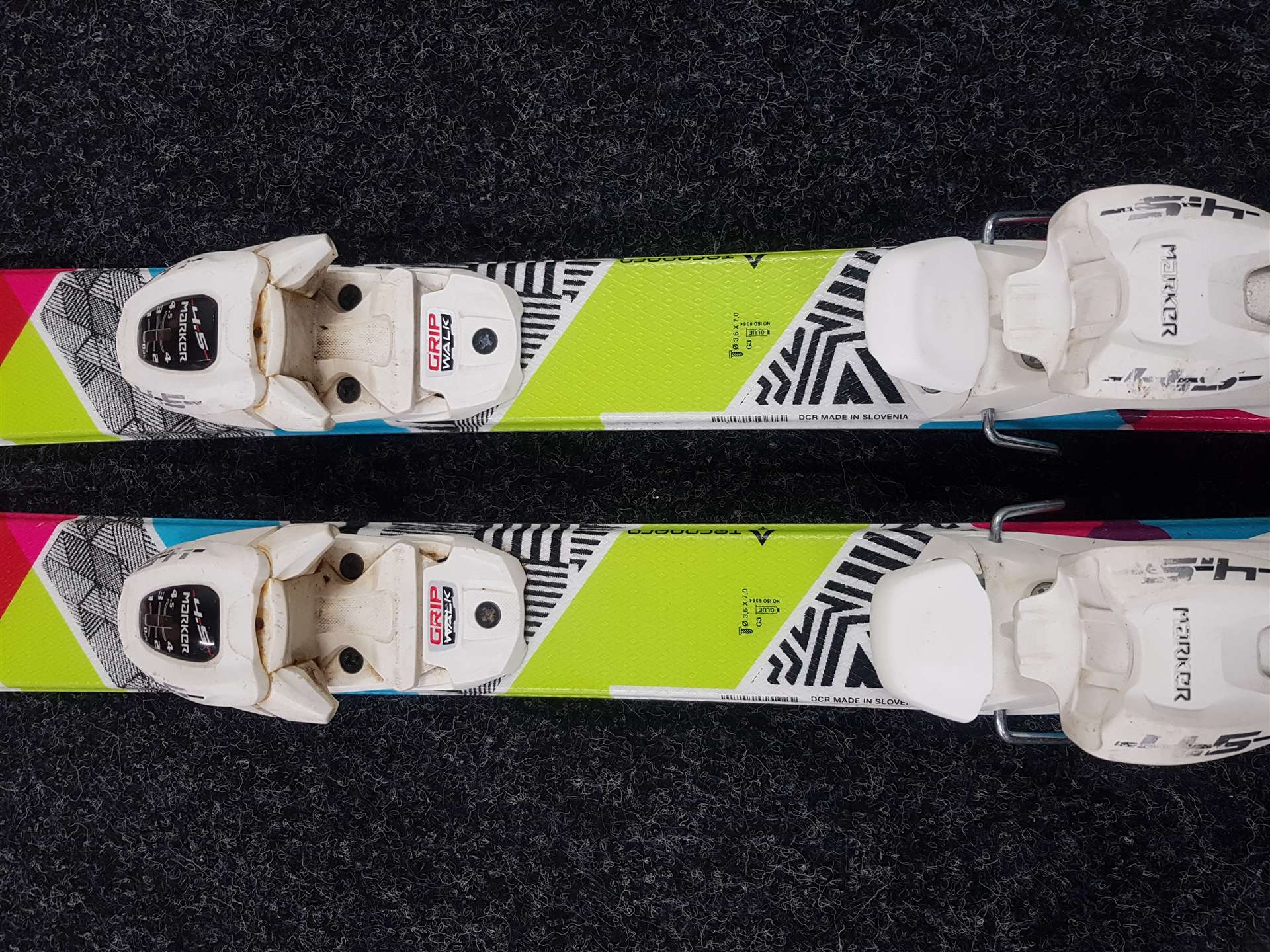 Skis enfant d'occasion TECNOPRO Sweety + fixations Marker 4.5