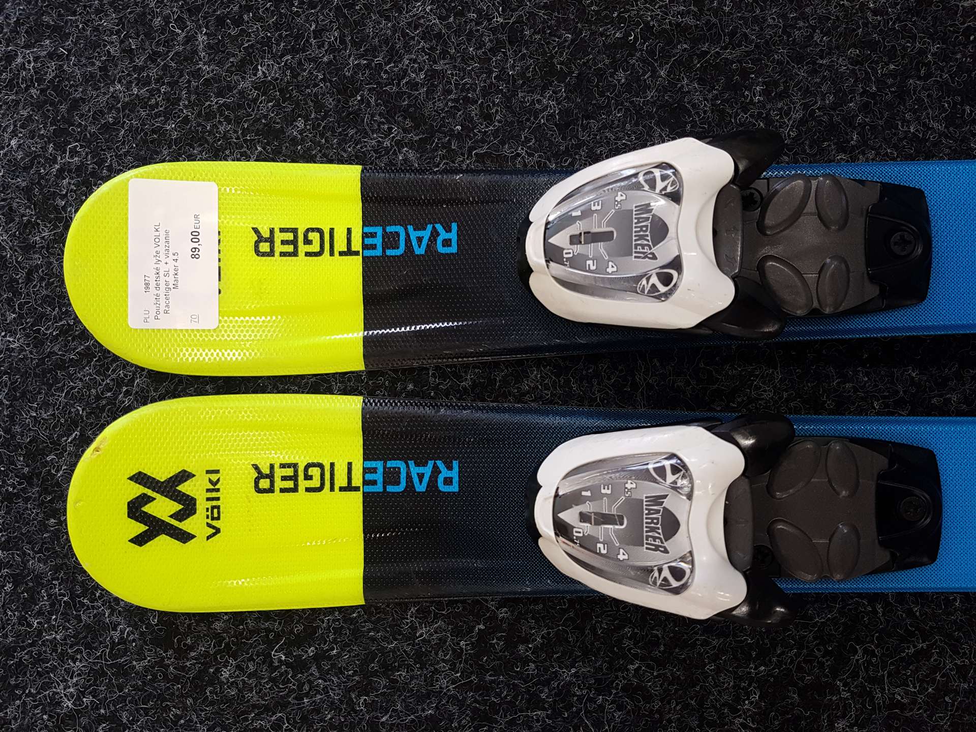 Sci da sci usati per bambini VOLKL Racetiger SL + attacchi Marker 4.5