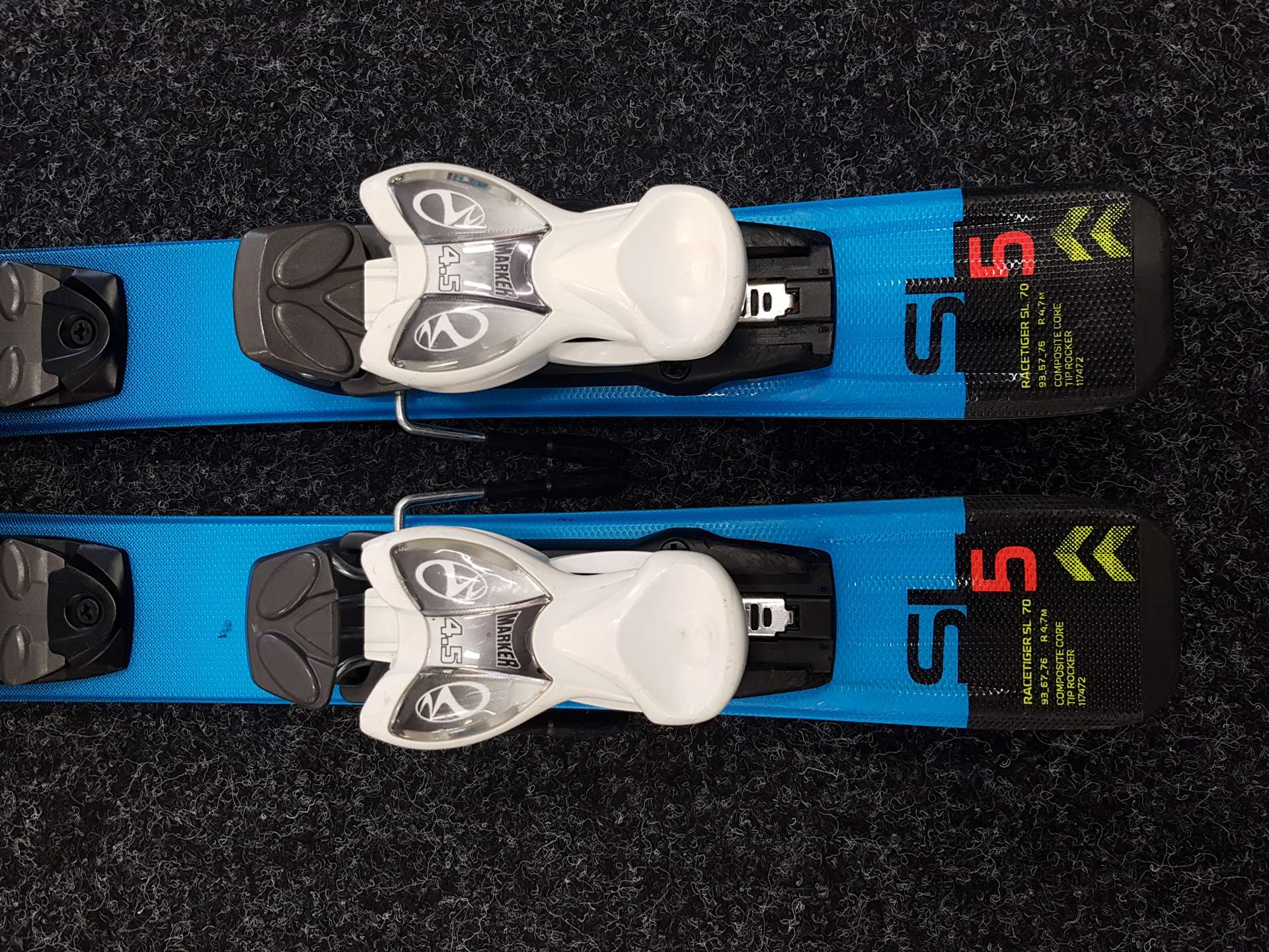 Sci da sci usati per bambini VOLKL Racetiger SL + attacchi Marker 4.5