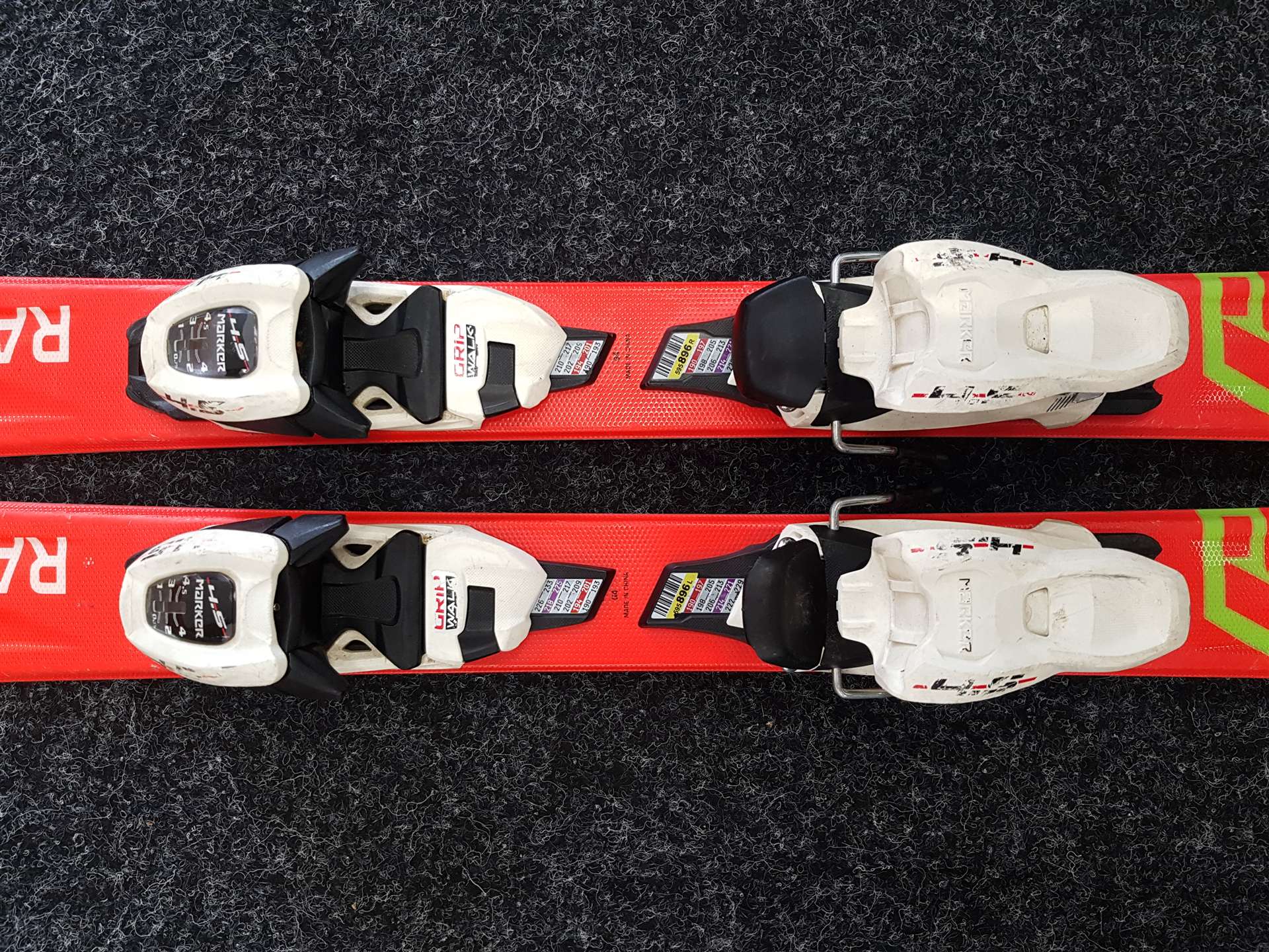 Używane narty dziecięce VOLKL Racetiger GS + wiązania Marker 4.5