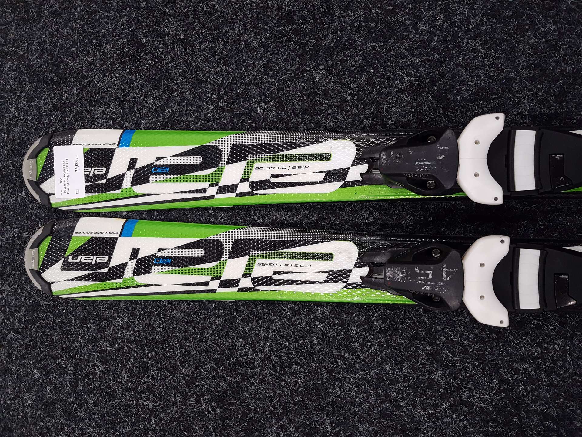 Použité detské lyže ELAN Exar Pro + viazanie Elan 4.5