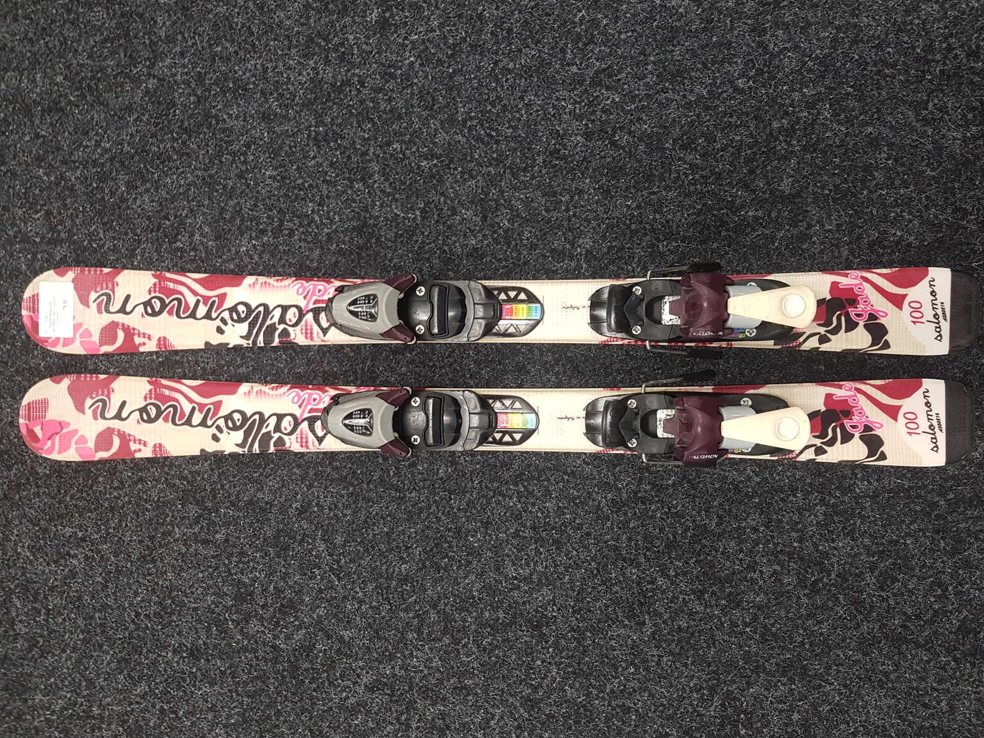 Použité detské lyže SALOMON  Jade + viazanie Salomon TZ 5