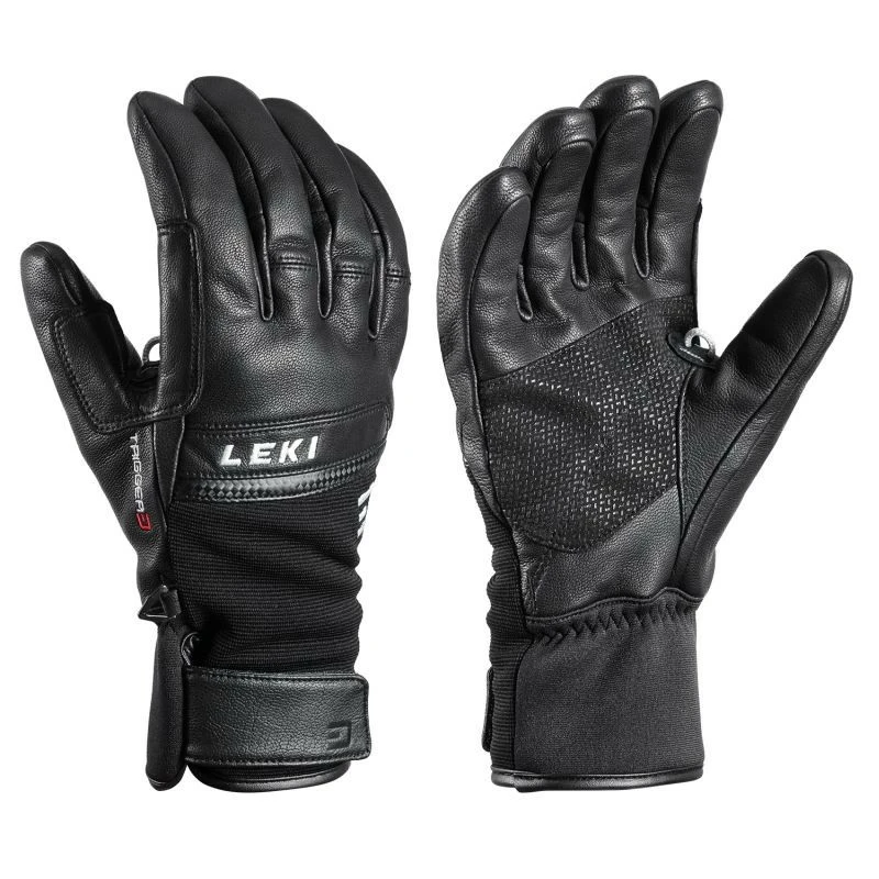 Lyžiarske rukavice Leki Lightning 3D, black-white 7.0