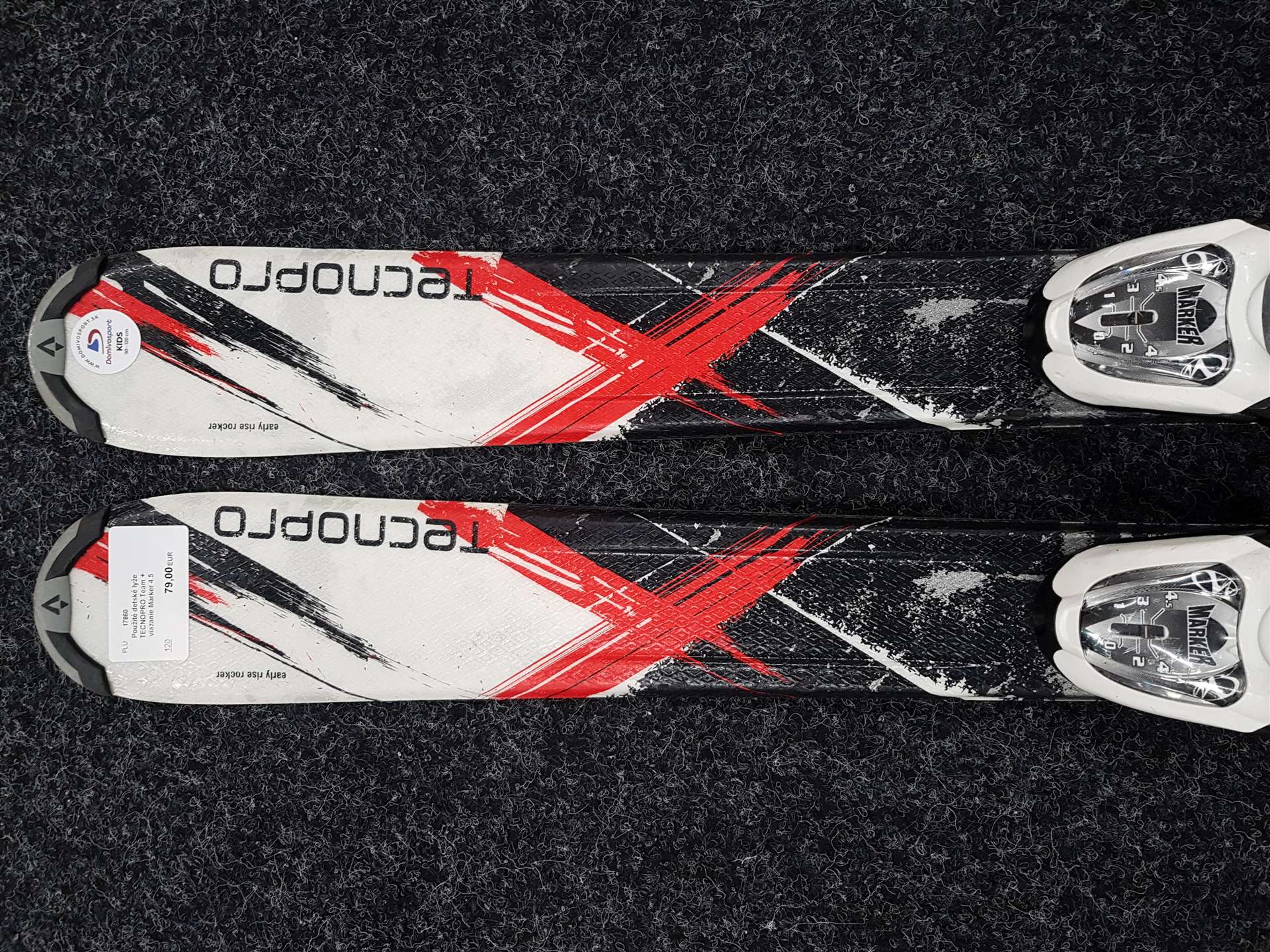 Sci da sci usati per bambini TECNOPRO Team + attacchi Marker 4.5