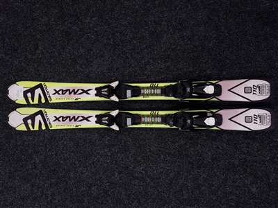 Esquís infantiles usados SALOMON XMAX JR + fijaciones Ezytrak ETK 5