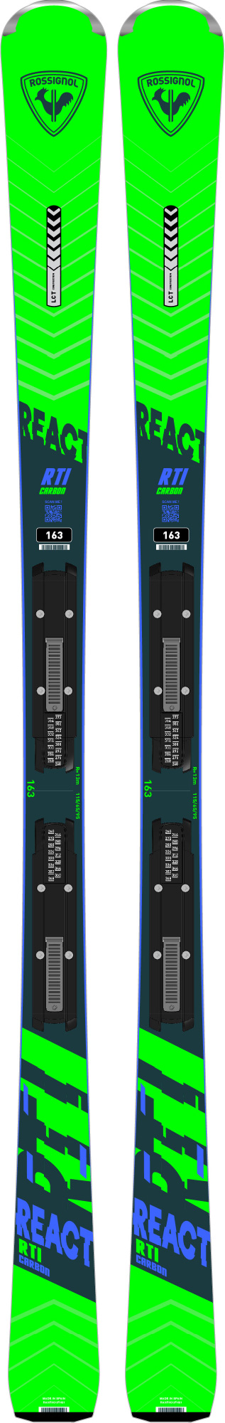 Skis React RTI Konect +NX 12 Konect GW B80 noir chromé