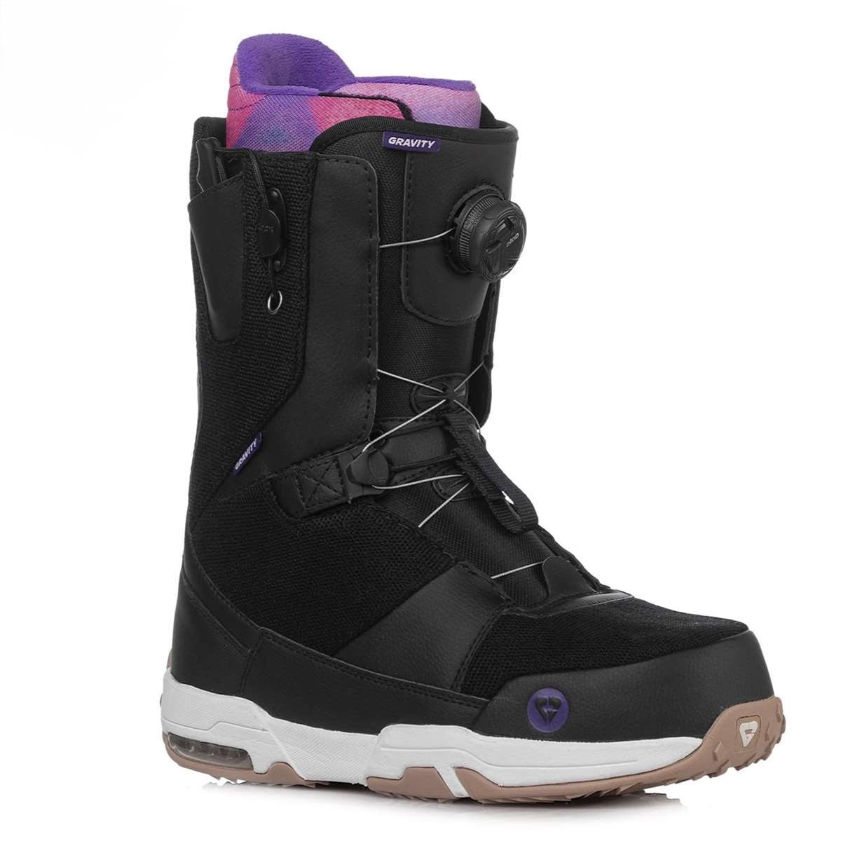 Snowboardstiefel Gravity Sage Atop Heel Lock schwarz/lila