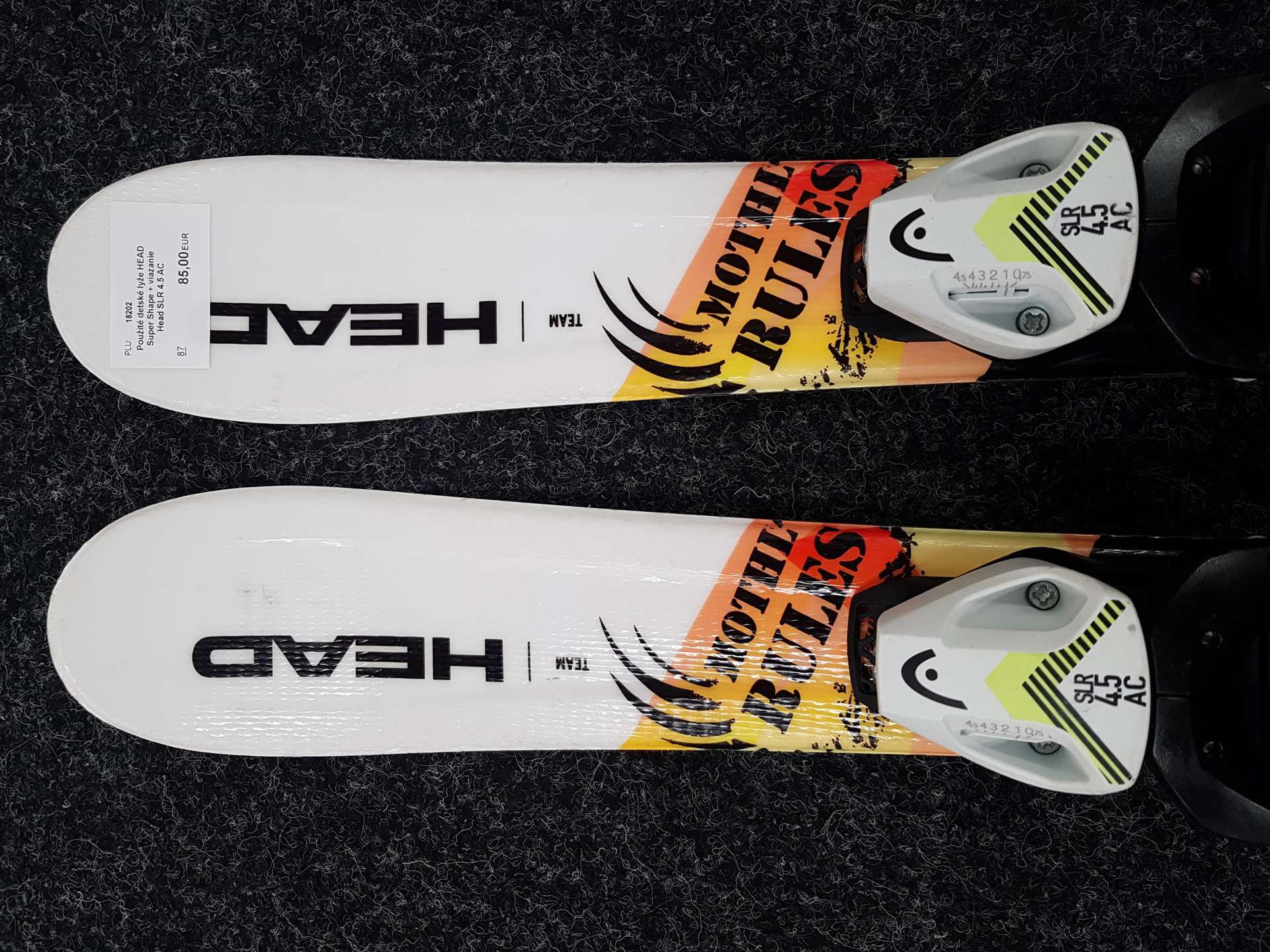 Gebrauchte HEAD Super Shape Kinderski + Head SLR 4.5 AC Bindungen