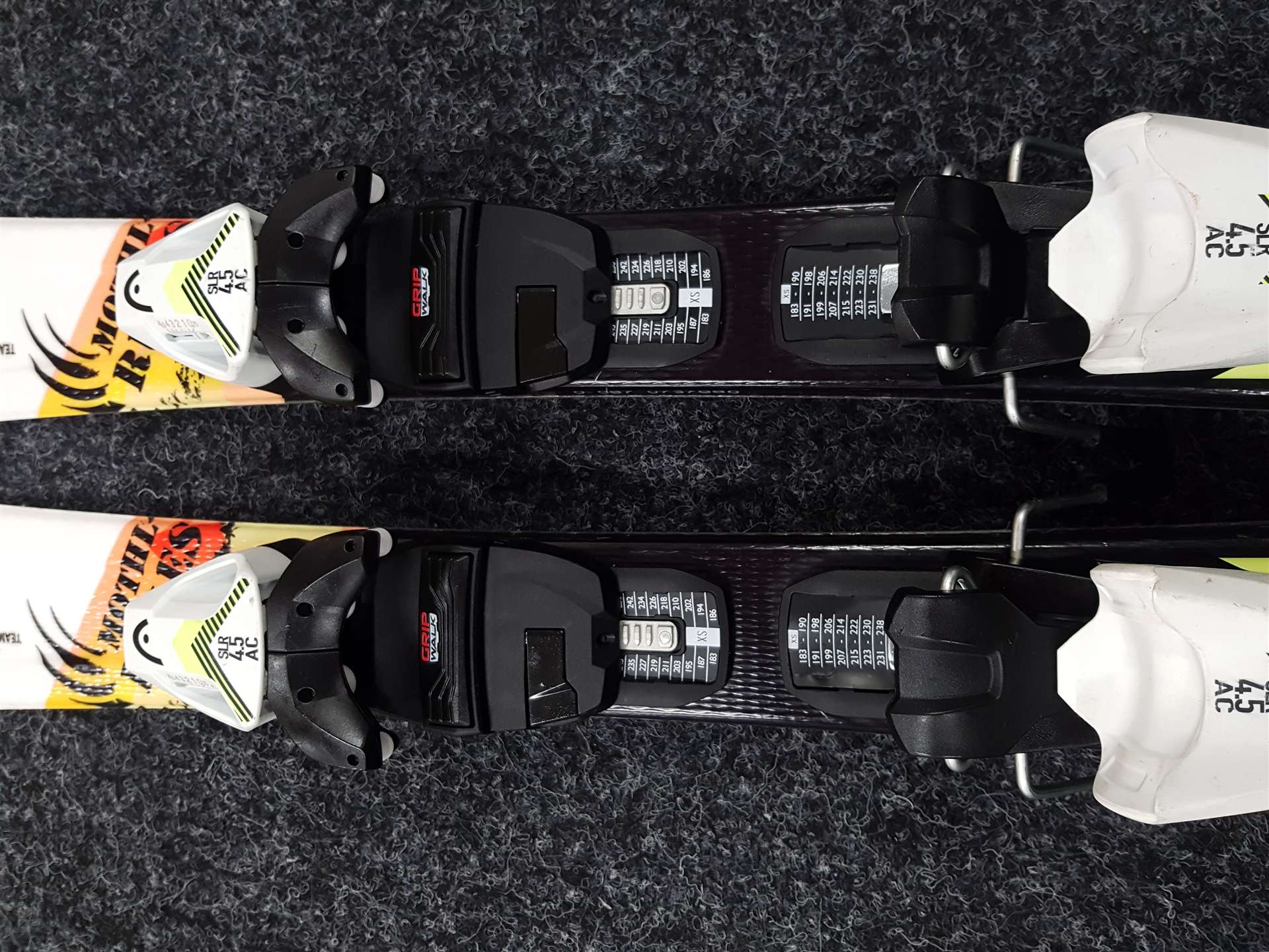 Gebrauchte HEAD Super Shape Kinderski + Head SLR 4.5 AC Bindungen