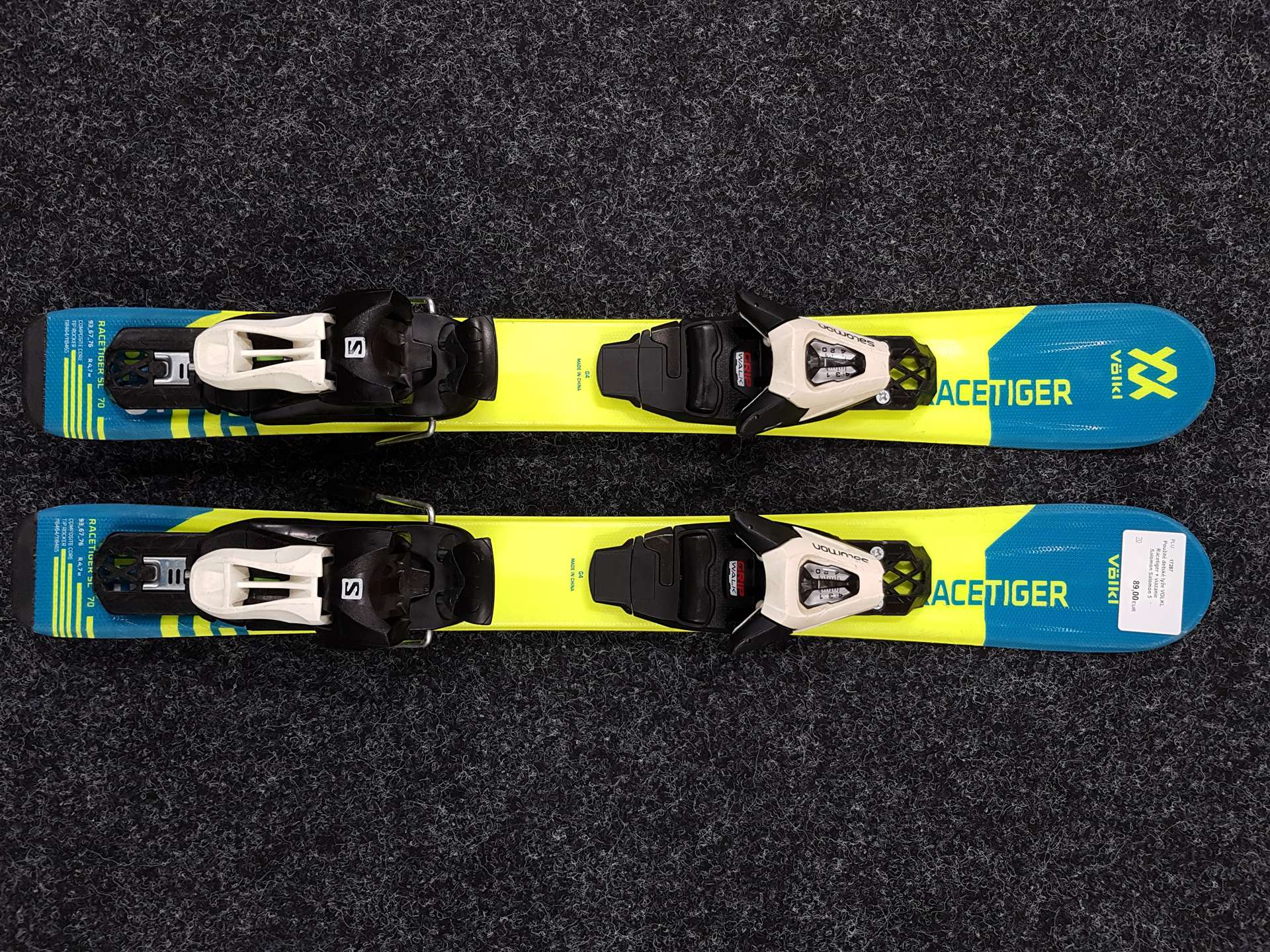 Skis enfant d'occasion VOLKL Racetiger + fixations Salomon Salomon 5
