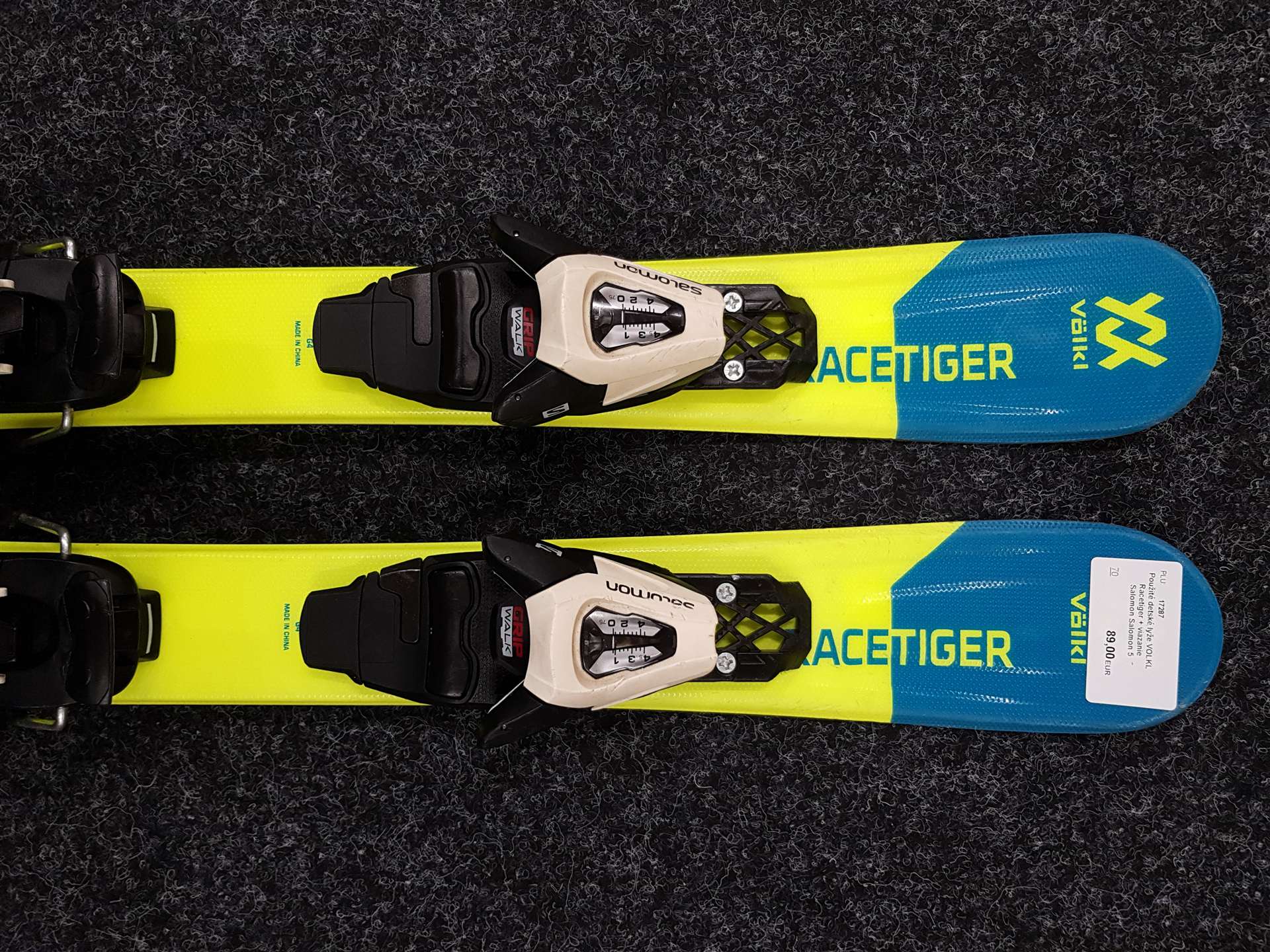 Skis enfant d'occasion VOLKL Racetiger + fixations Salomon Salomon 5
